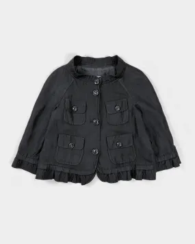 Moschino Wool   Linen Black Cropped Jacket 2000's