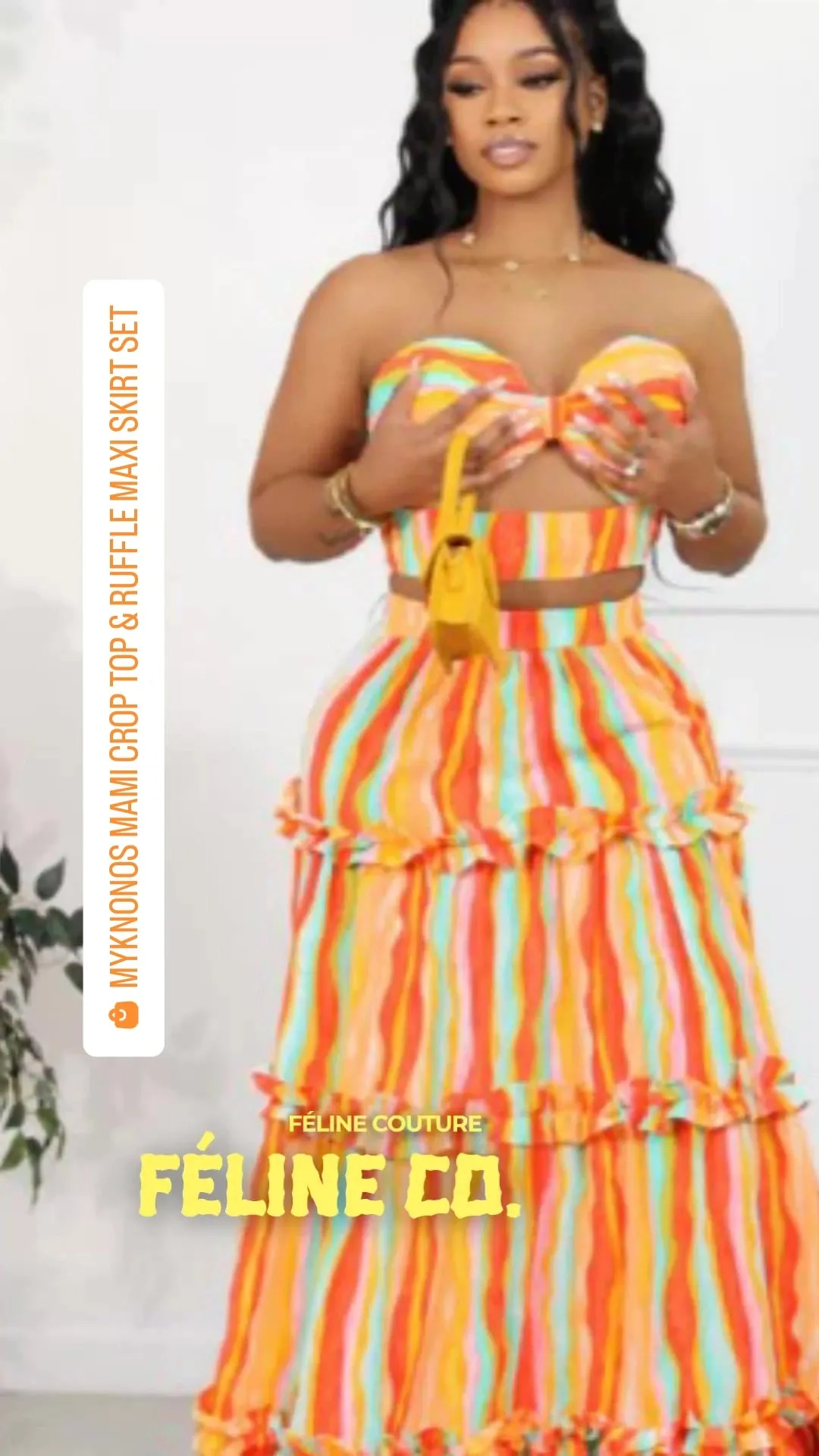 MYKONOS MAMI CROP TOP & RUFFLE MAXI SKIRT SET