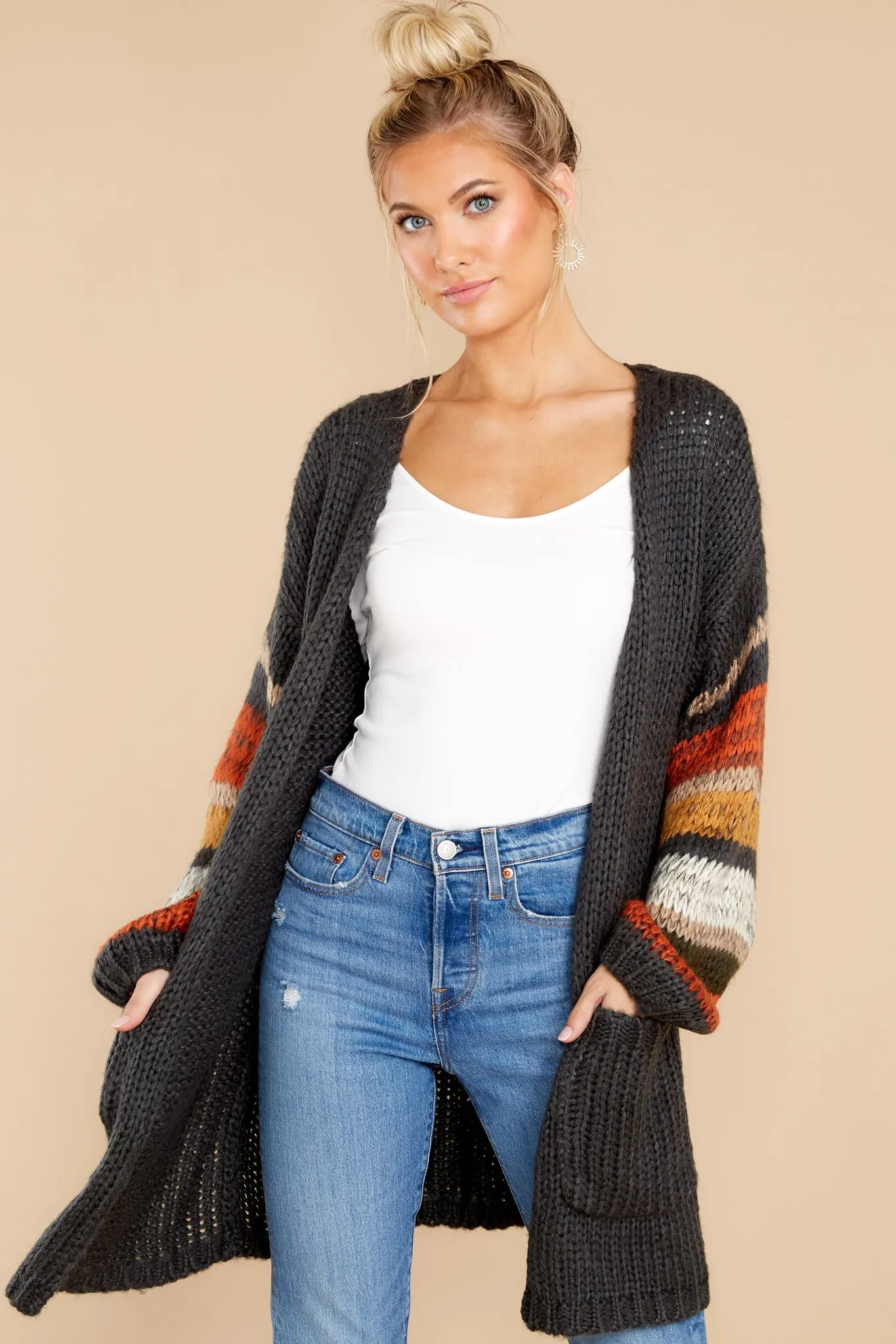 Natural Charm Grey Multi Cardigan