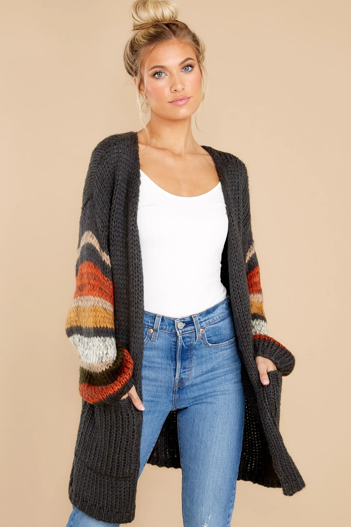 Natural Charm Grey Multi Cardigan