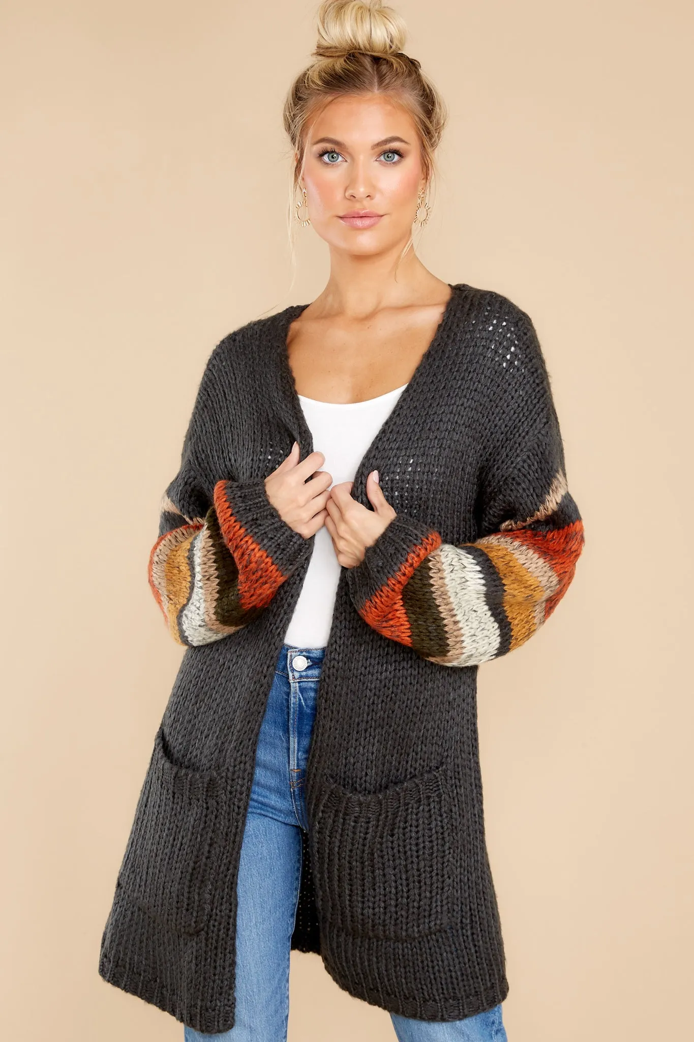 Natural Charm Grey Multi Cardigan