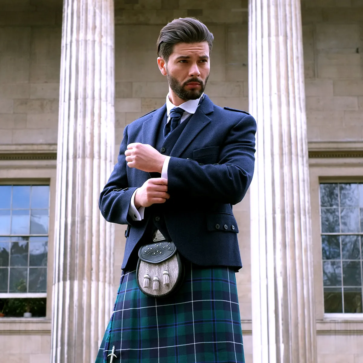 Navy Tweed Kilt Jacket with waistcoat