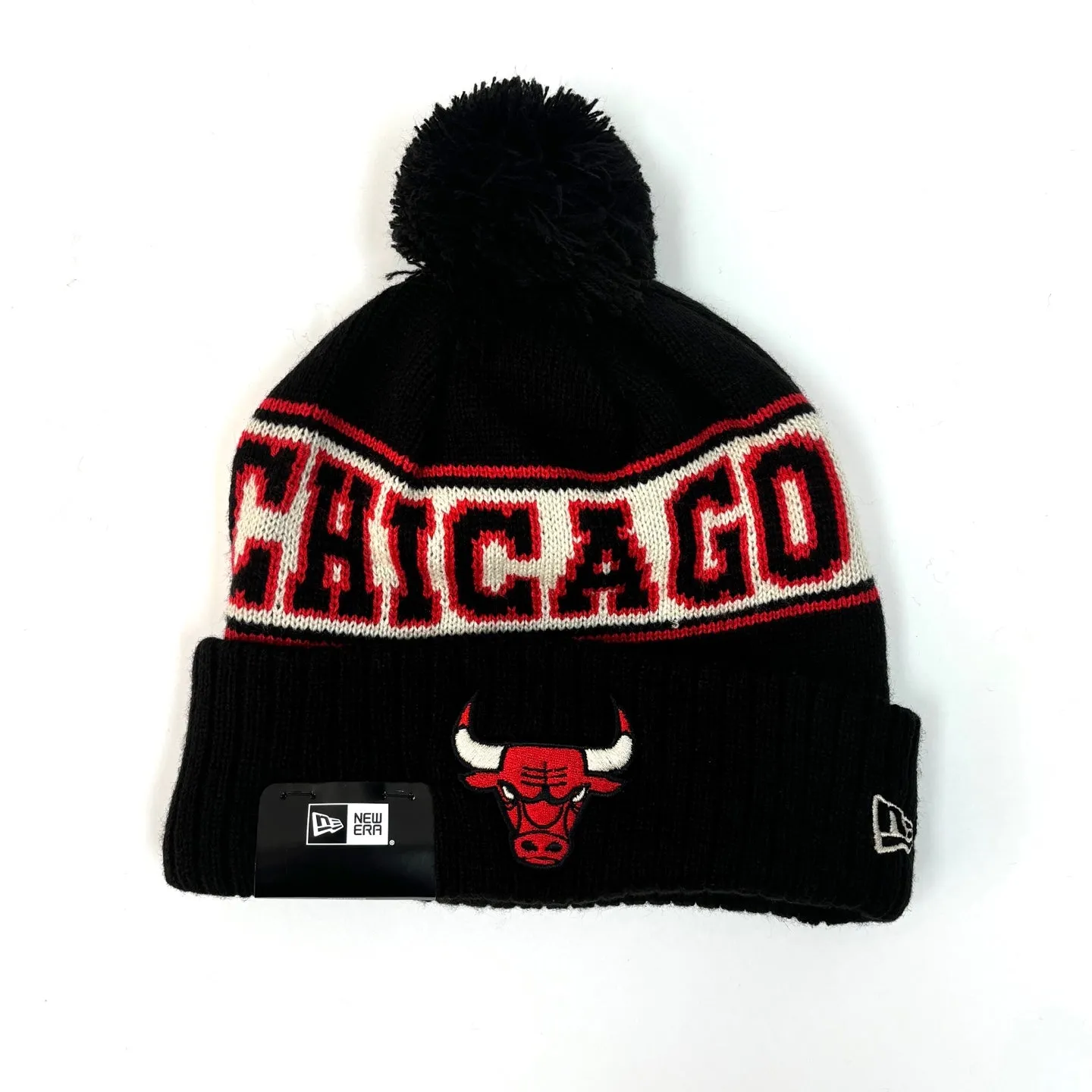 NEW ERA Chicago Bulls Retro Pom Knit Beanie