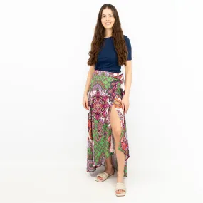 Next Green Floral Print A-Line Wrap Long Maxi Skirts