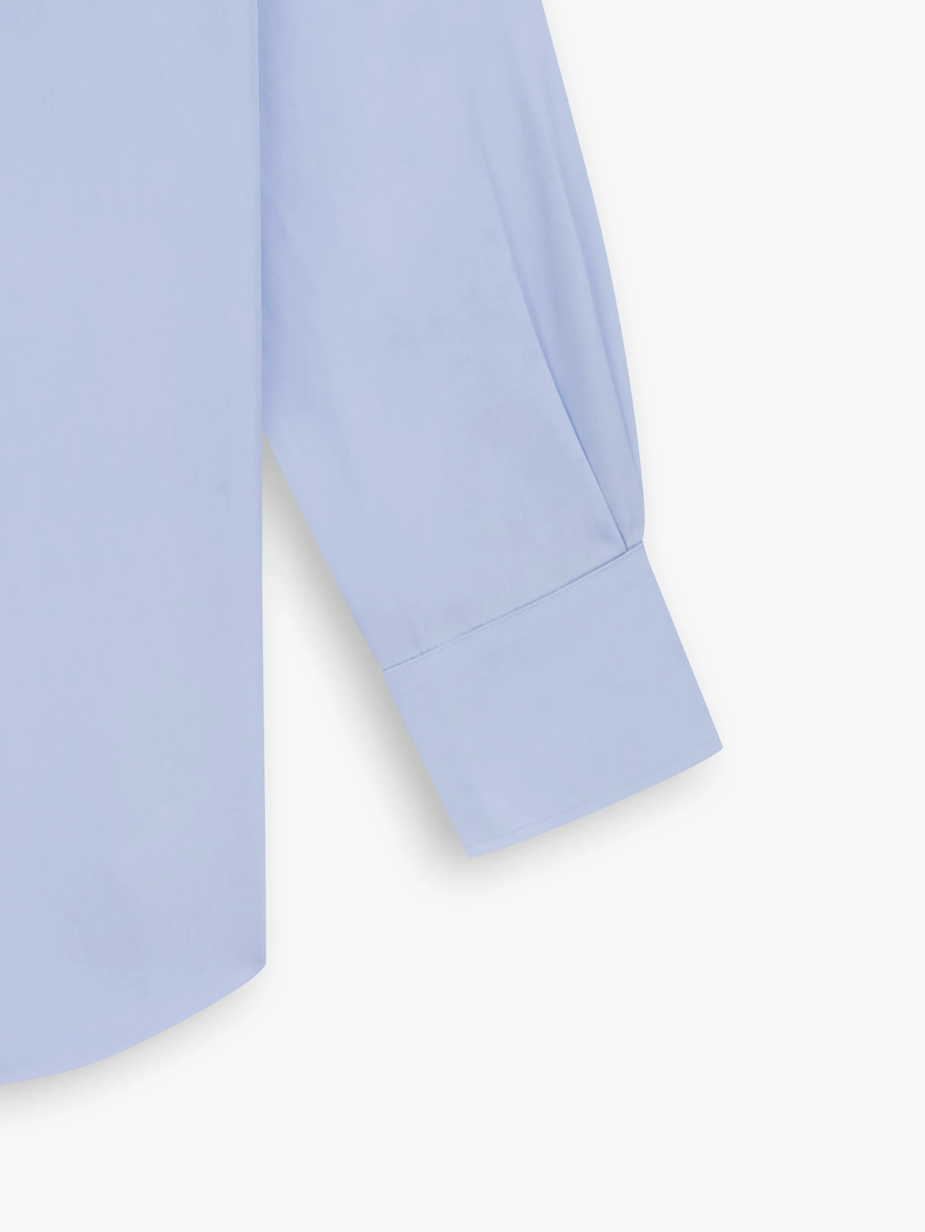 Non-Iron Light Blue Poplin Fitted Single Cuff Classic Collar Shirt