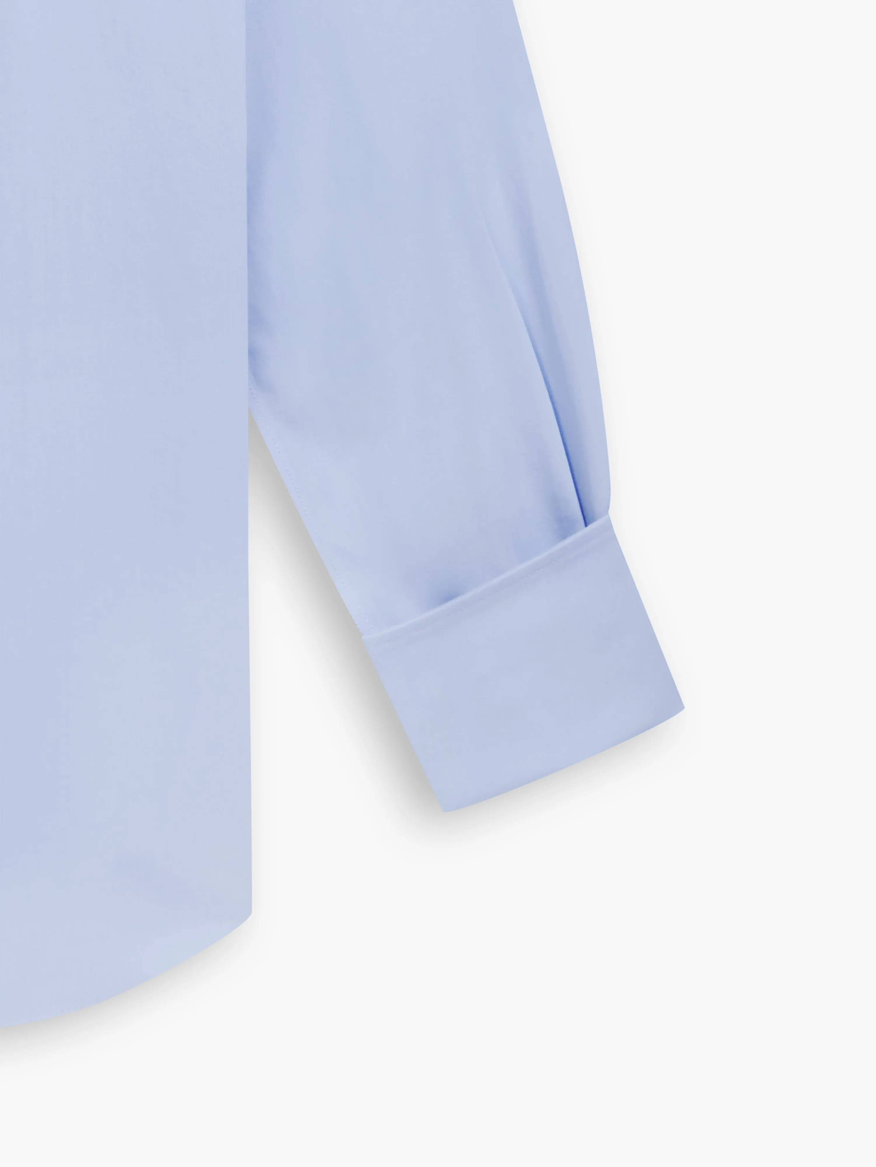 Non-Iron Light Blue Poplin Super Fitted Dual Cuff Classic Collar Shirt