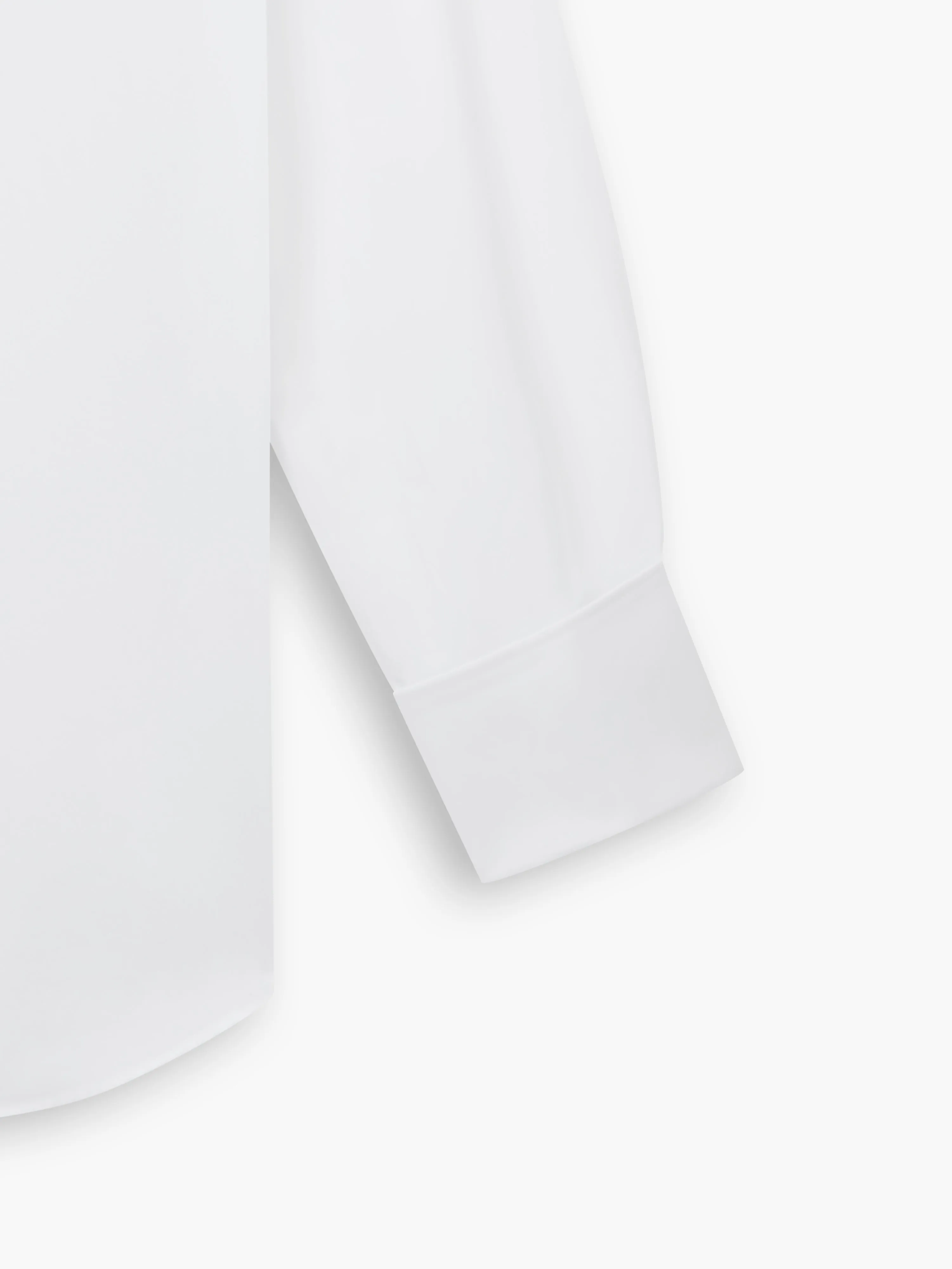 Non-Iron White Poplin Fitted Dual Cuff Classic Collar Shirt