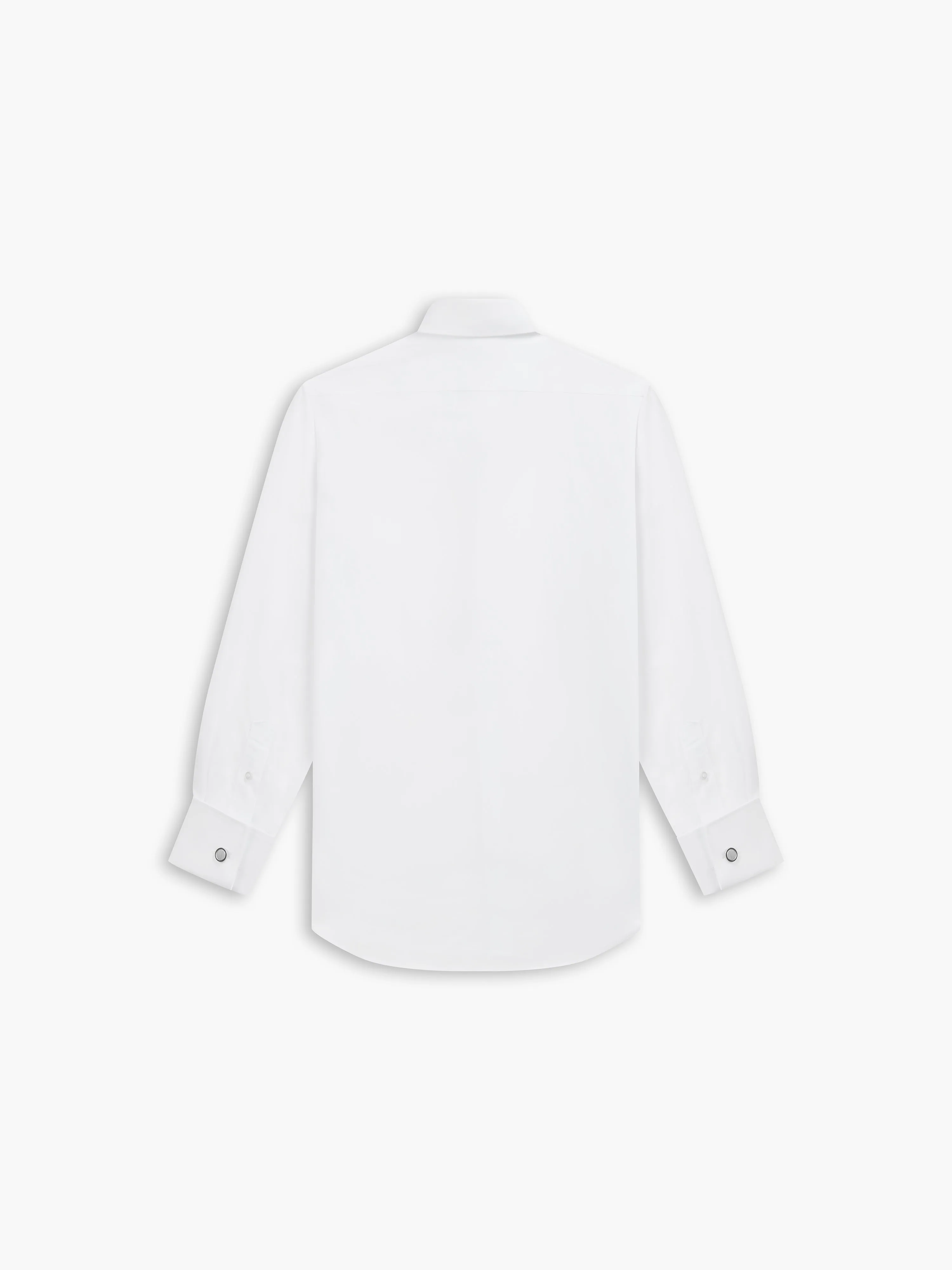 Non-Iron White Poplin Fitted Dual Cuff Classic Collar Shirt