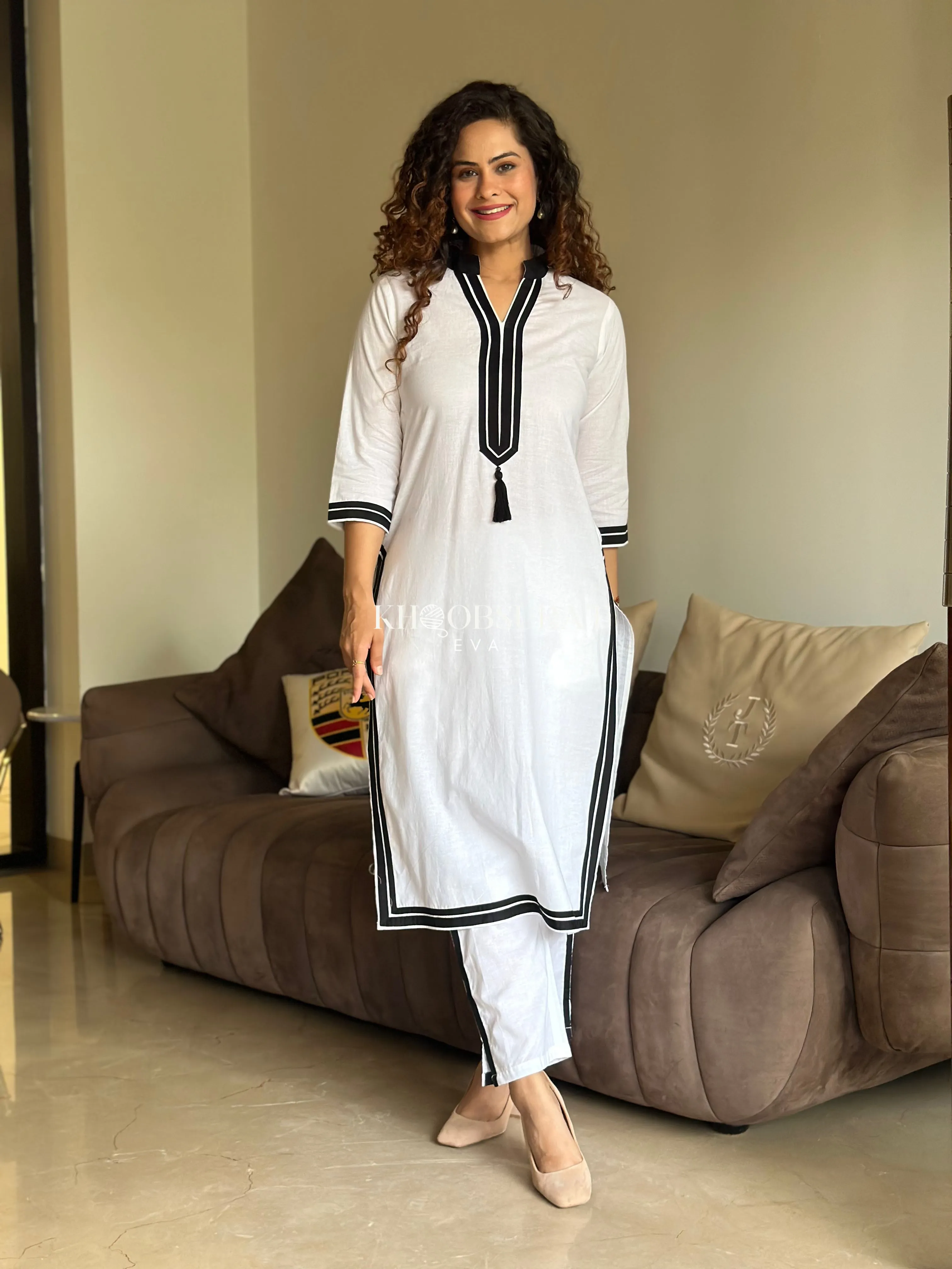 Noor White kurta set