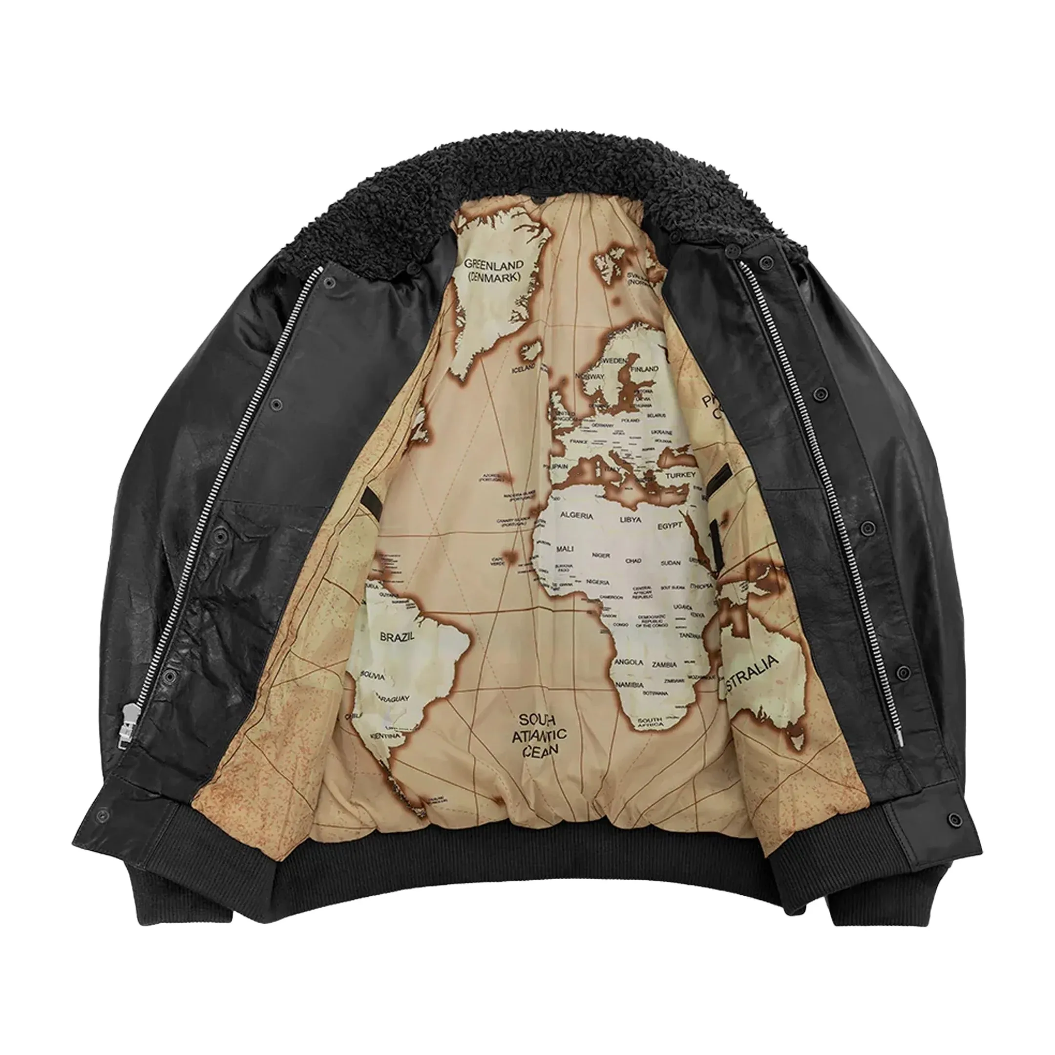 Old World Map Bomber Jacket