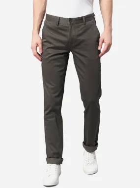 Olive Printed Super Slim Fit Casual Trouser | Greenfibre