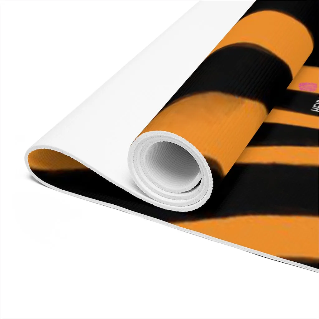 Orange Zebra Foam Yoga Ma, Animal Print Wild & Fun Lightweight 0.25" thick Mat - Printed in USA (Size: 24″x72")