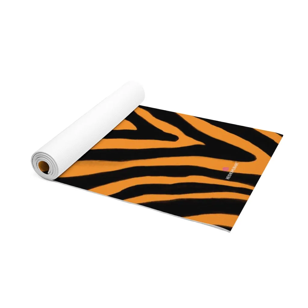 Orange Zebra Foam Yoga Ma, Animal Print Wild & Fun Lightweight 0.25" thick Mat - Printed in USA (Size: 24″x72")