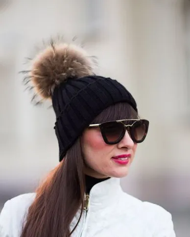 Original Black Natural Fur Pomkin Hat