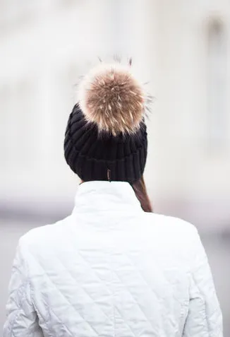 Original Black Natural Fur Pomkin Hat