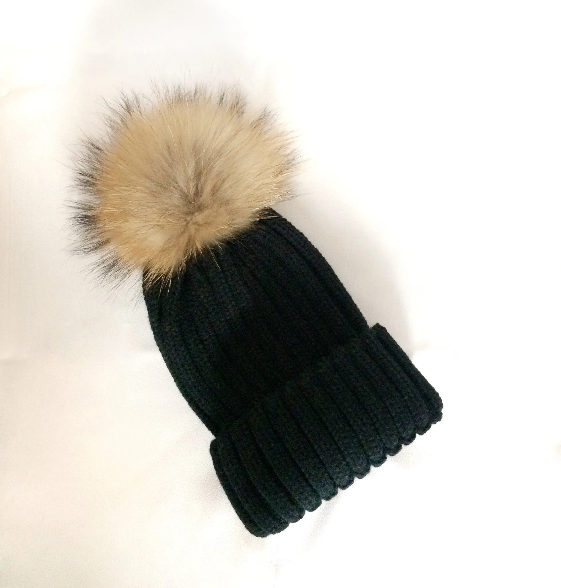 Original Black Natural Fur Pomkin Hat