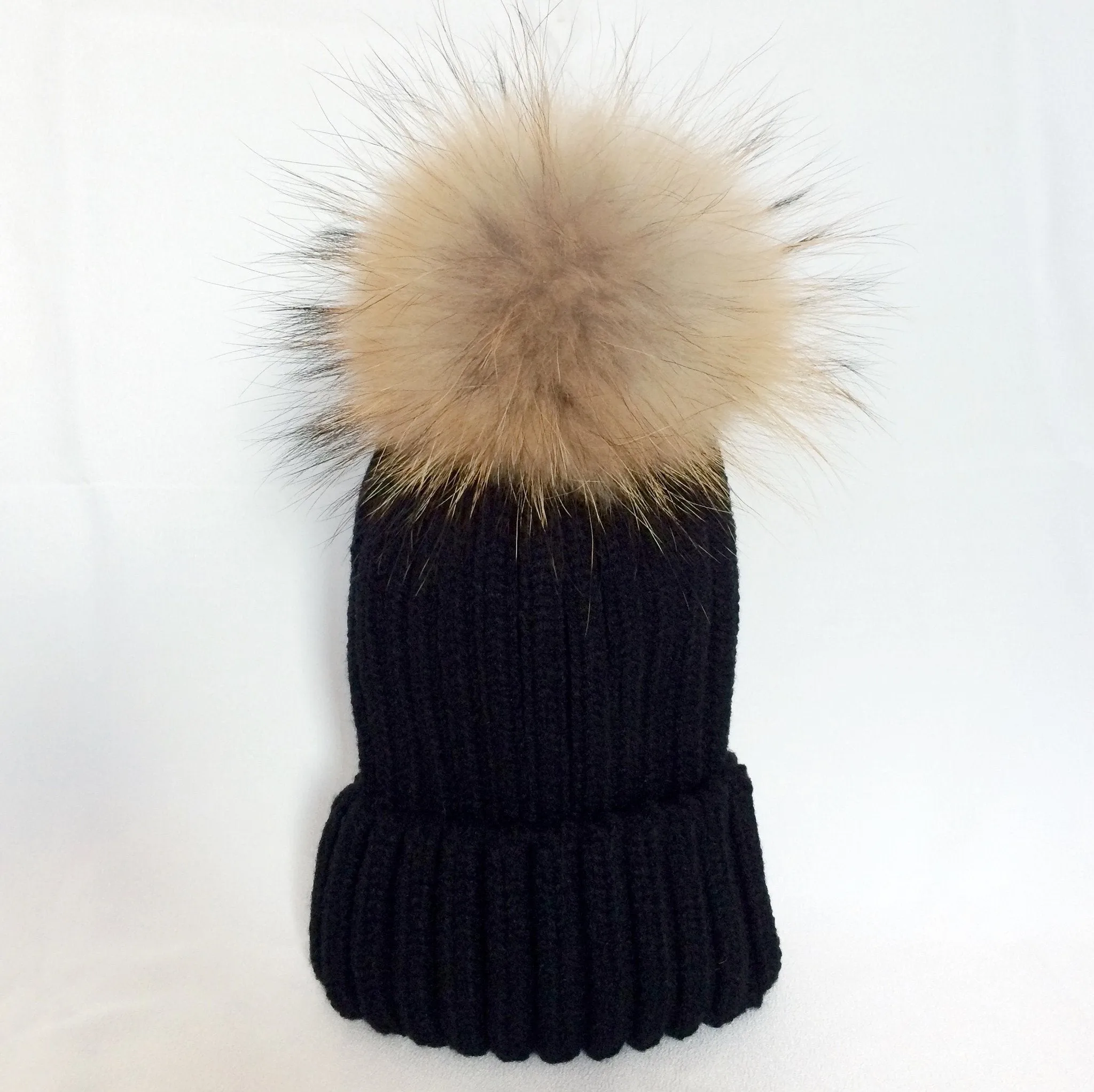 Original Black Natural Fur Pomkin Hat