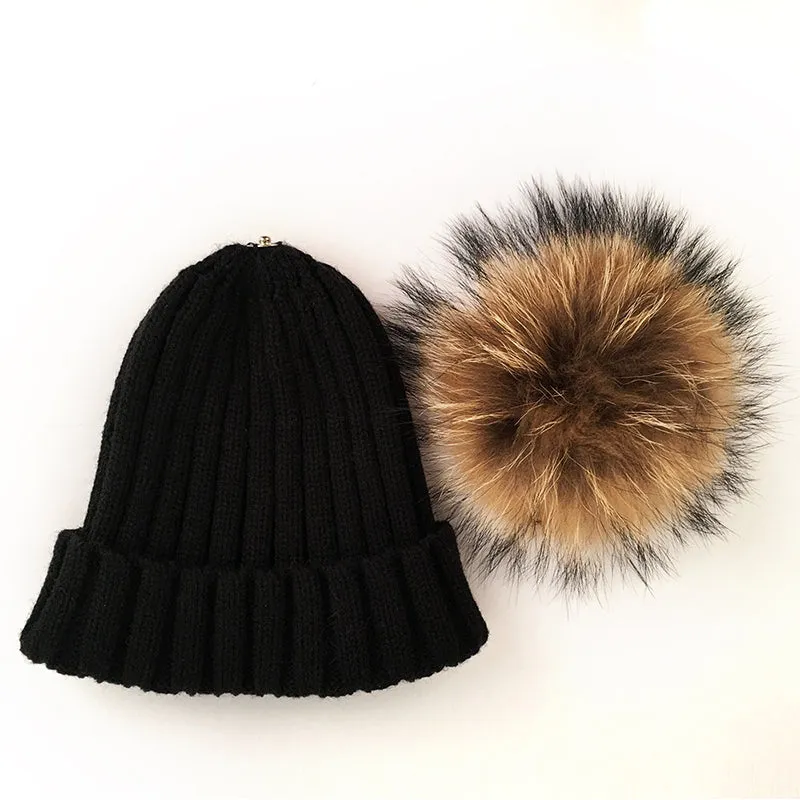 Original Black Natural Fur Pomkin Hat