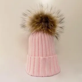 Original Pink Natural Fur Pomkin Hat