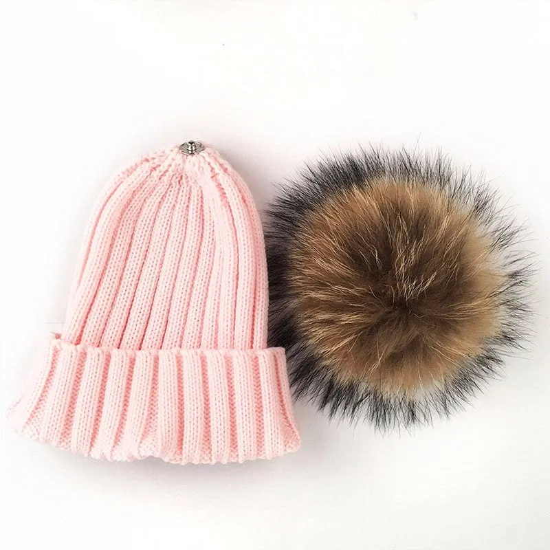 Original Pink Natural Fur Pomkin Hat