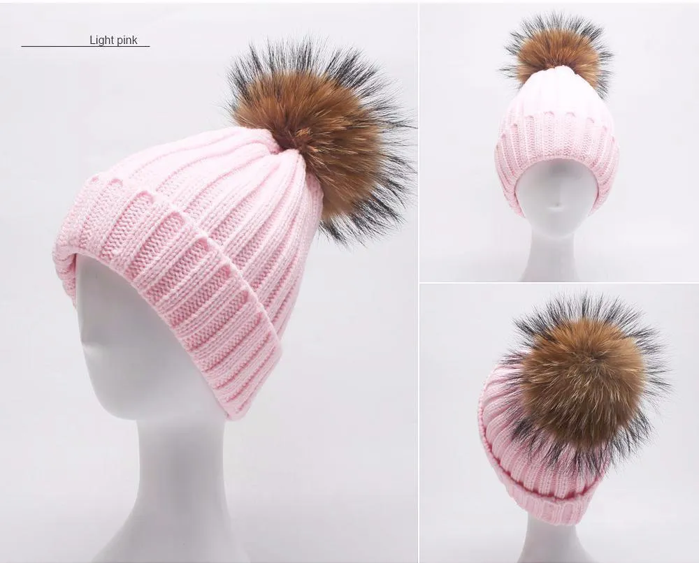 Original Pink Natural Fur Pomkin Hat