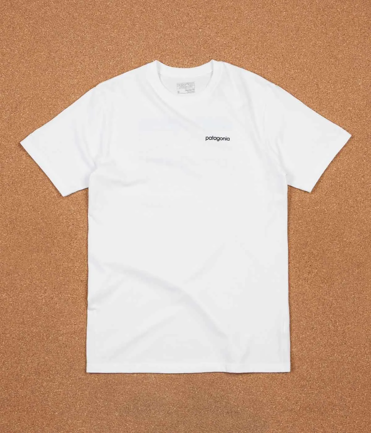 Patagonia Line Logo Badge T-Shirt - White / Smoulder Blue