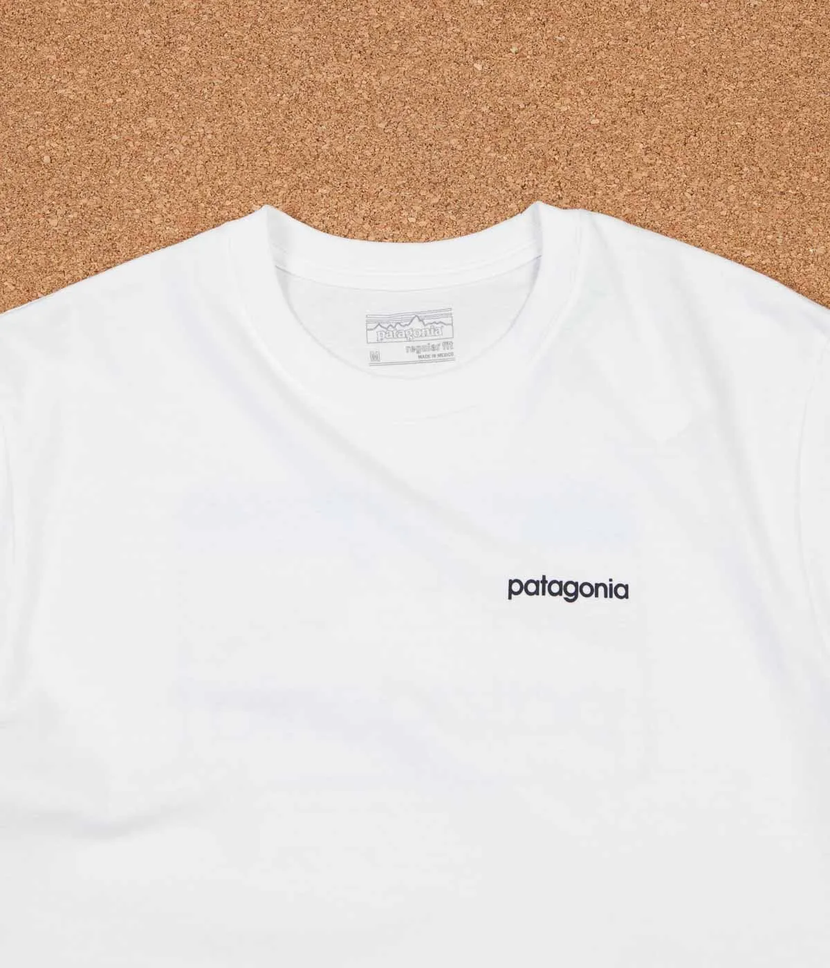 Patagonia Line Logo Badge T-Shirt - White / Smoulder Blue