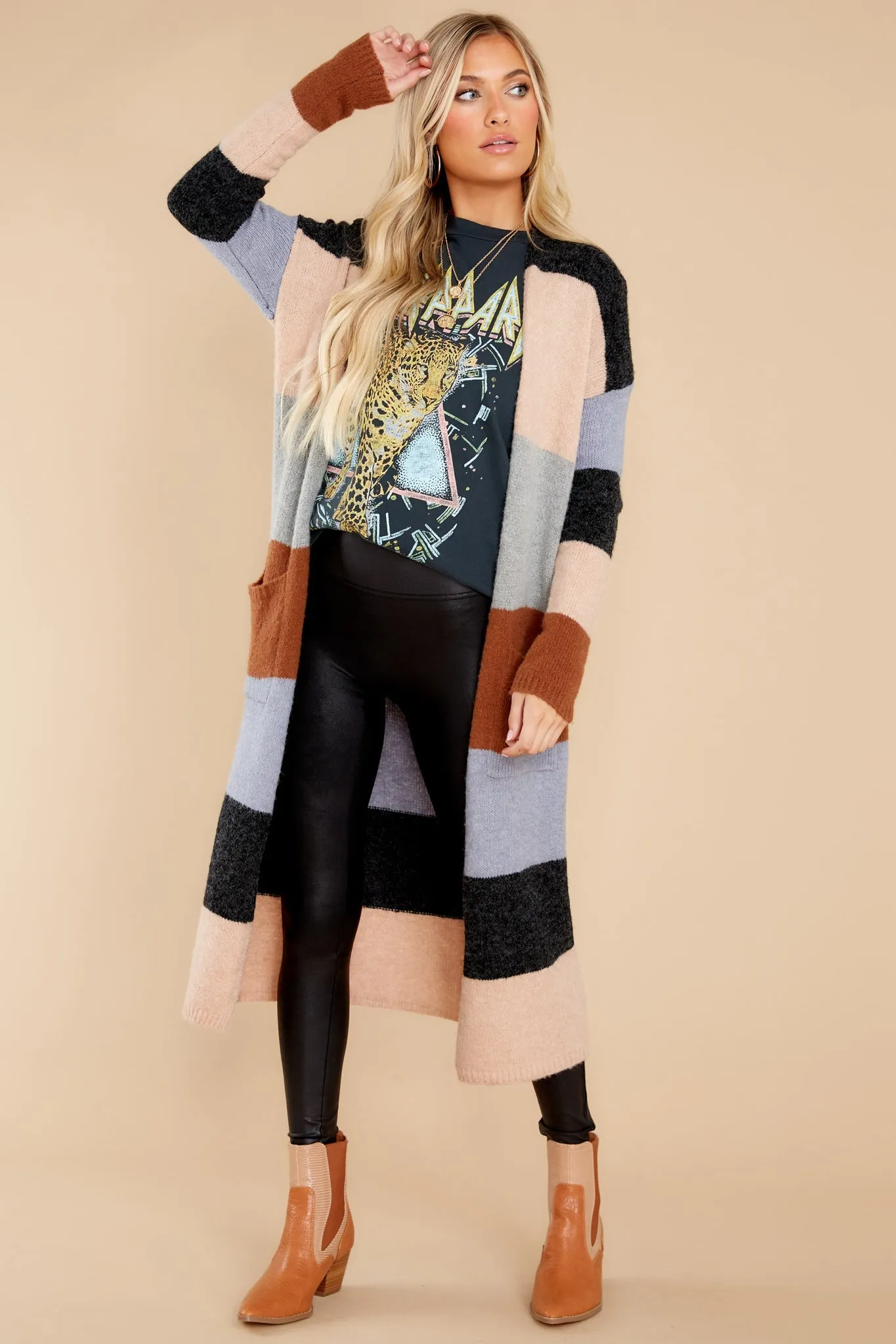 Peaceful Mornings Black Colorblock Cardigan