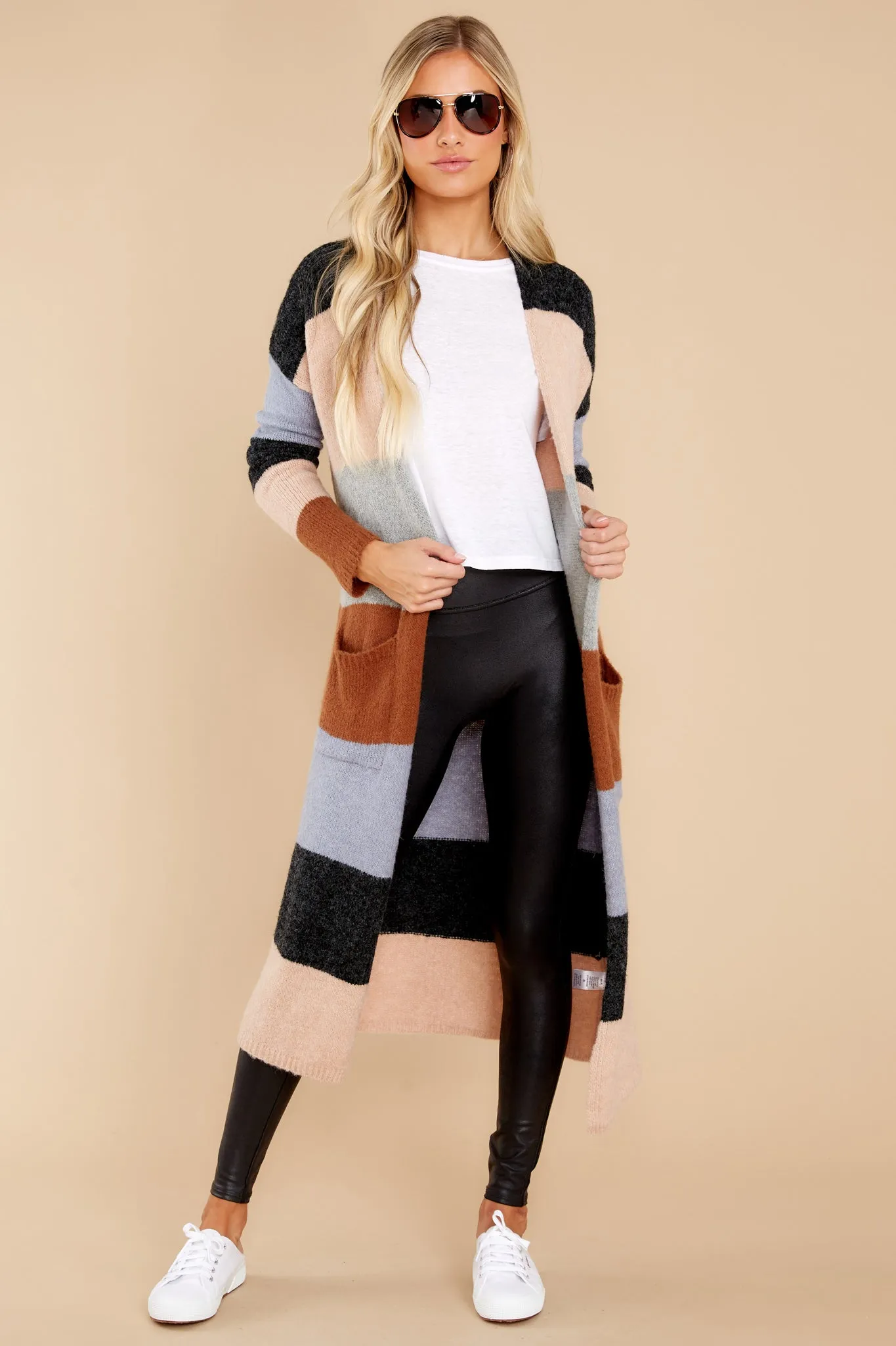 Peaceful Mornings Black Colorblock Cardigan