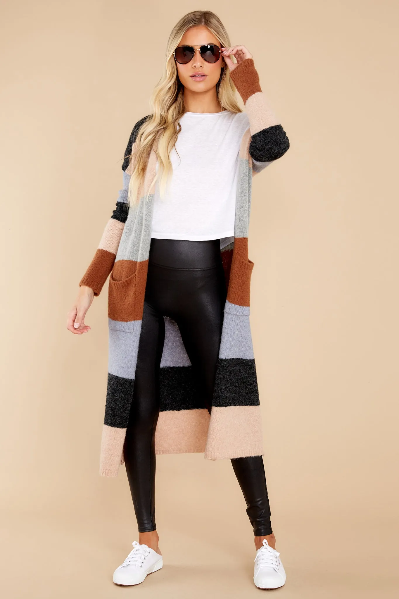 Peaceful Mornings Black Colorblock Cardigan