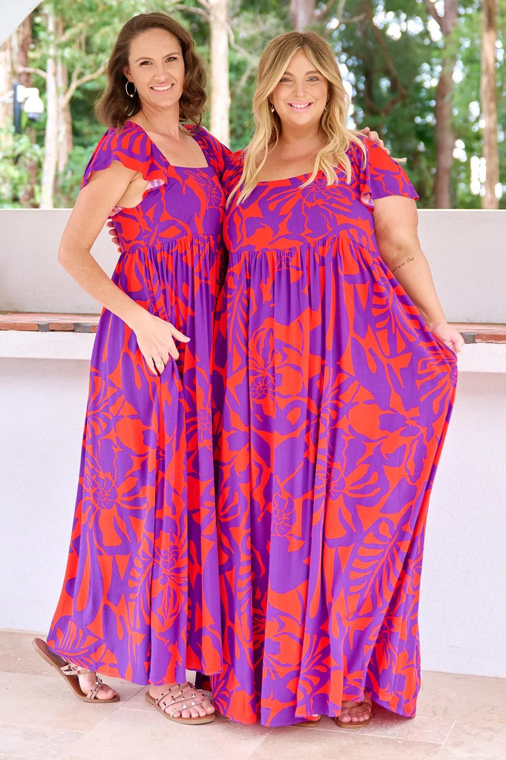 Peaches Maxi Dress Maya Print Purple