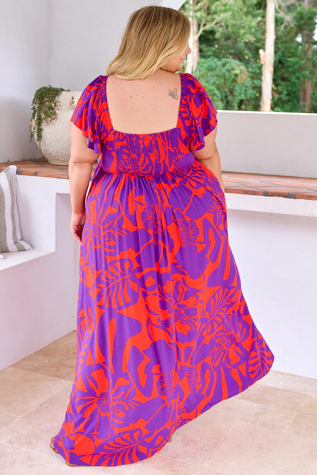 Peaches Maxi Dress Maya Print Purple