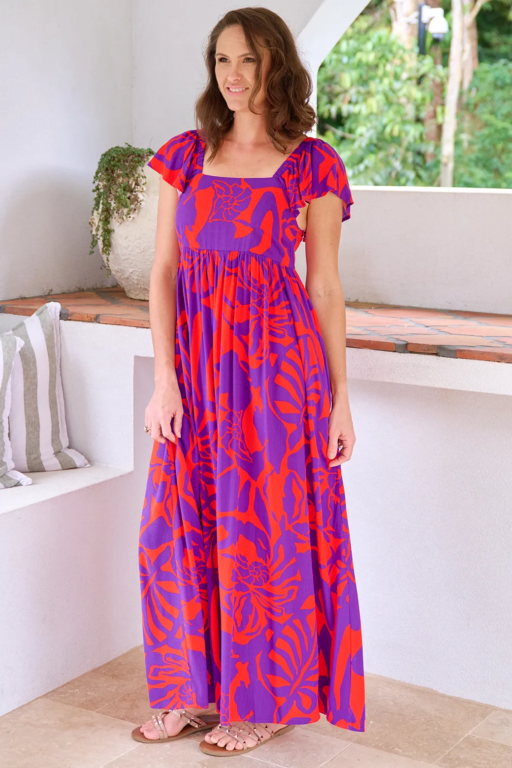 Peaches Maxi Dress Maya Print Purple