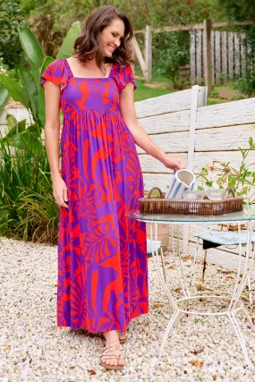 Peaches Maxi Dress Maya Print Purple