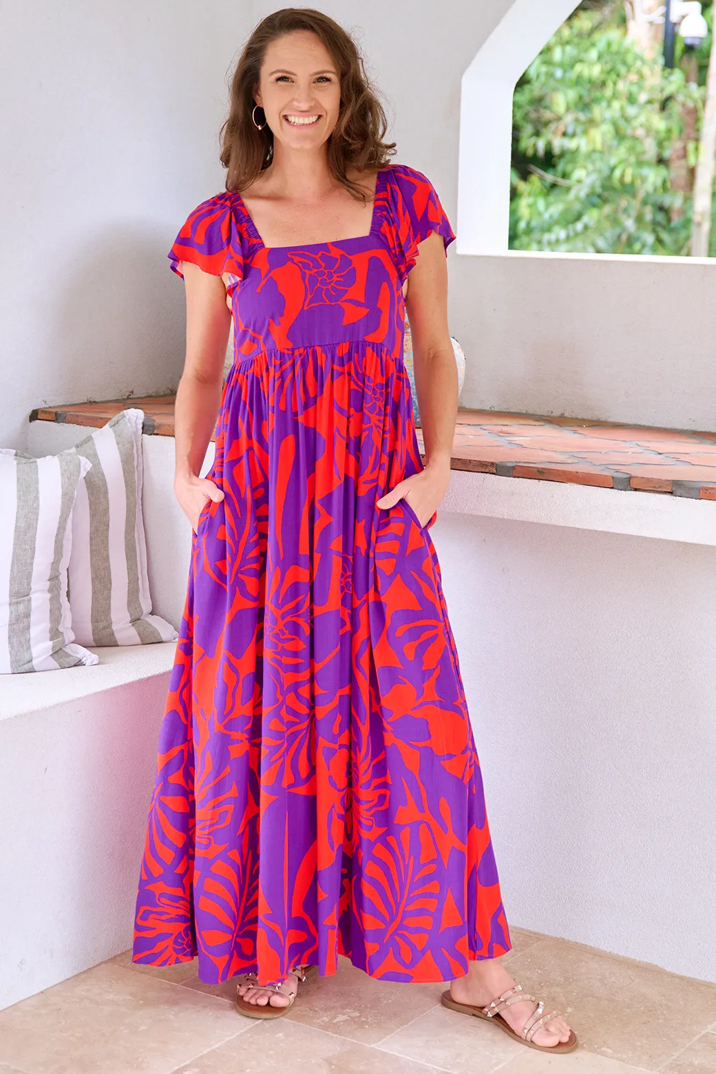 Peaches Maxi Dress Maya Print Purple