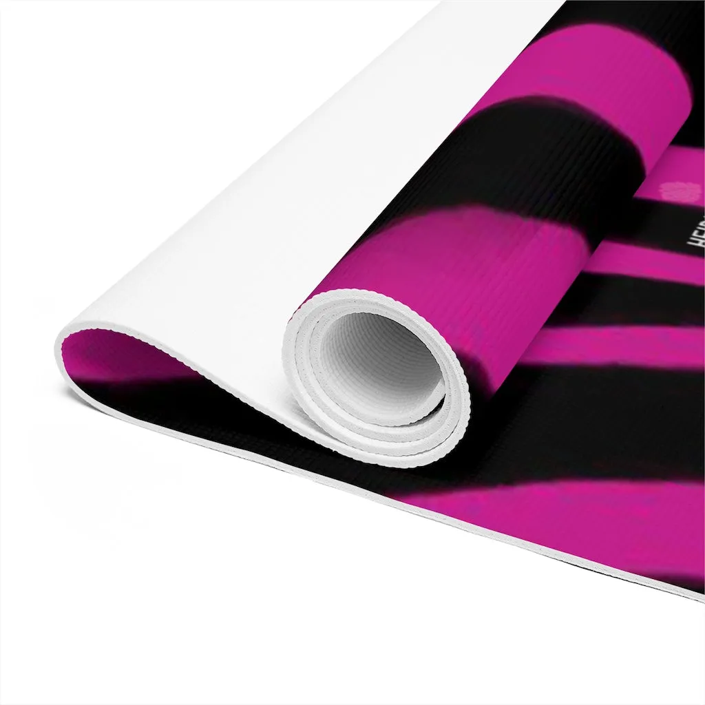 Pink Zebra Foam Yoga Mat, Animal Print Wild & Fun Lightweight 0.25" thick Mat - Printed in USA (Size: 24″x72")