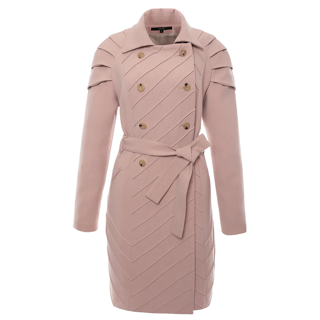 Pleated Shoulder Trench Coat