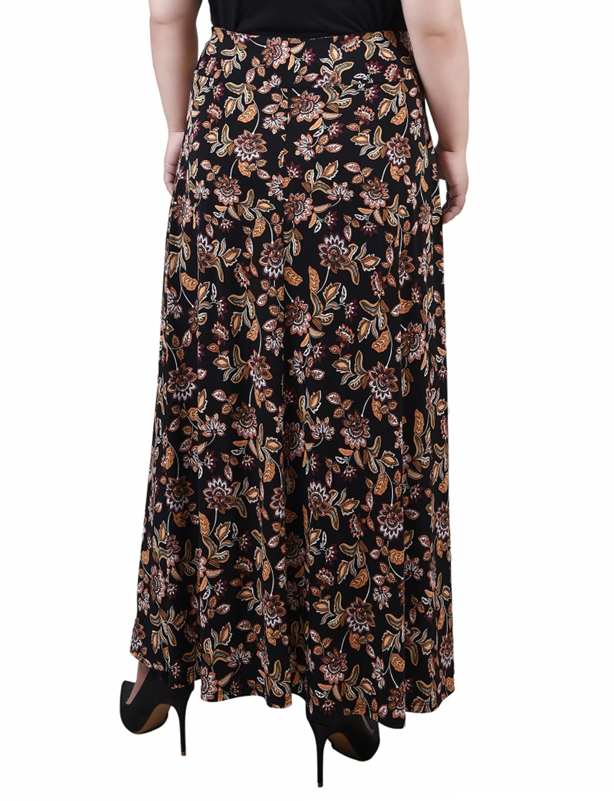 Plus Size Maxi Skirt With Sash Waist Tie