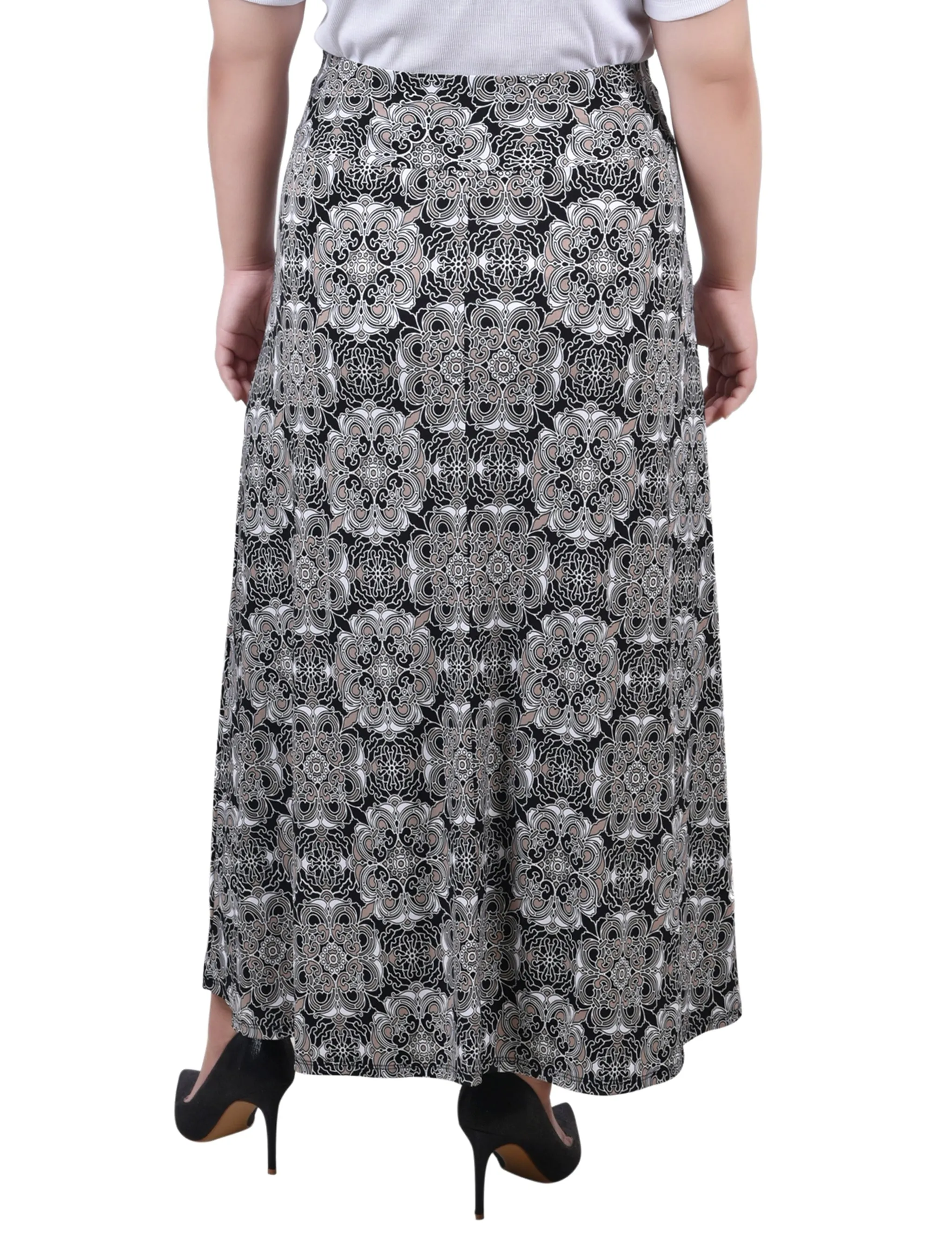 Plus Size Maxi Skirt With Sash Waist Tie