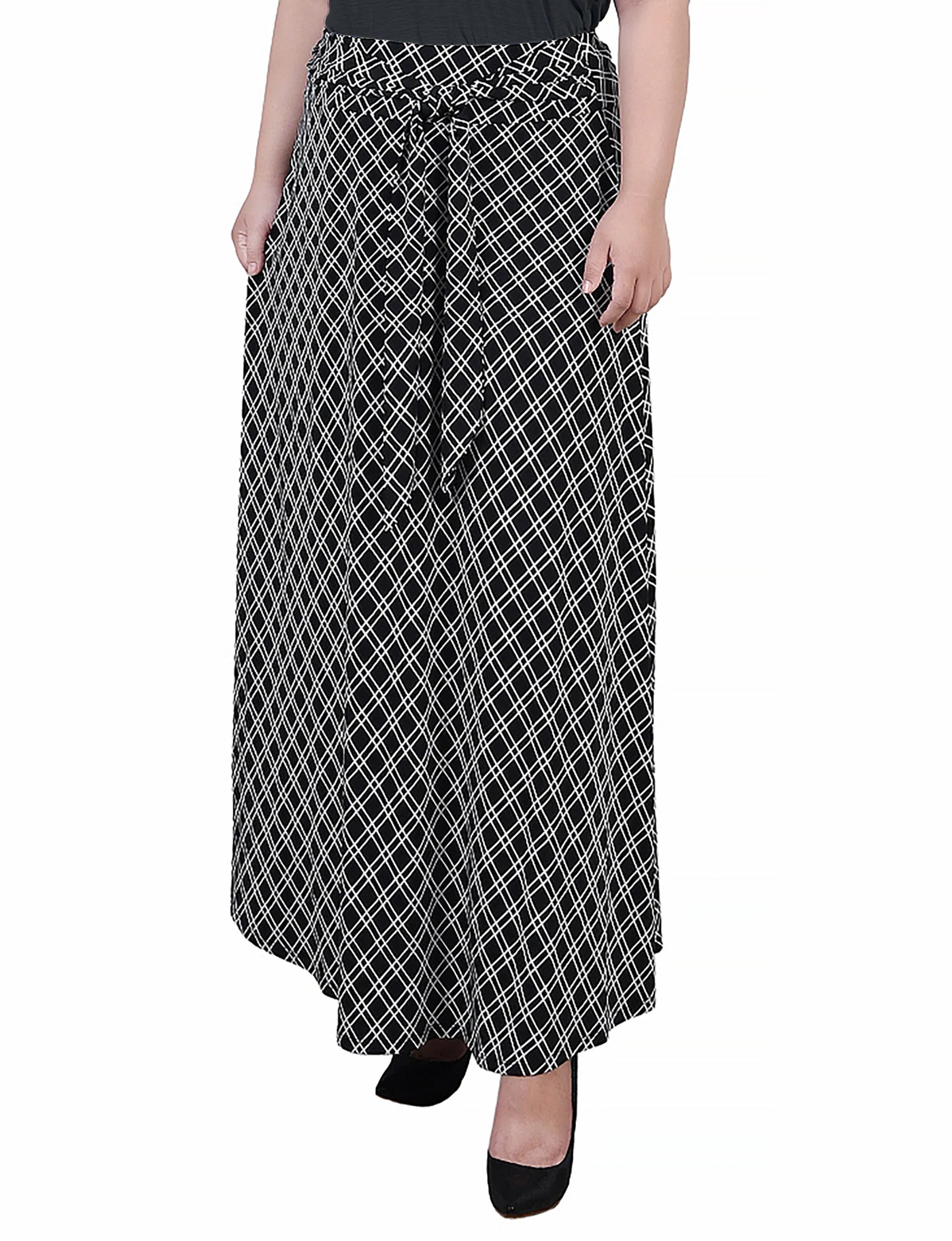 Plus Size Maxi Skirt With Sash Waist Tie