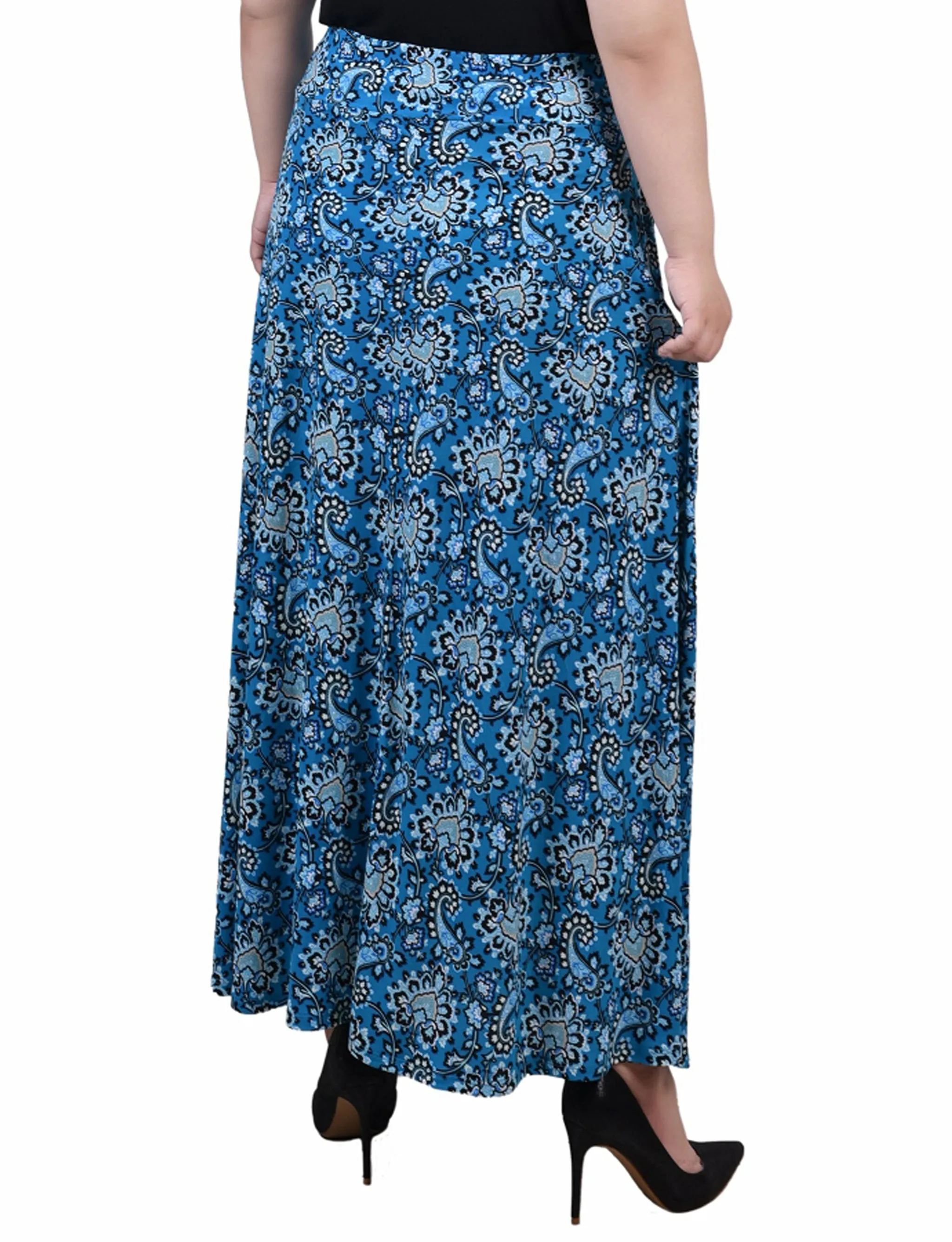 Plus Size Maxi Skirt With Sash Waist Tie