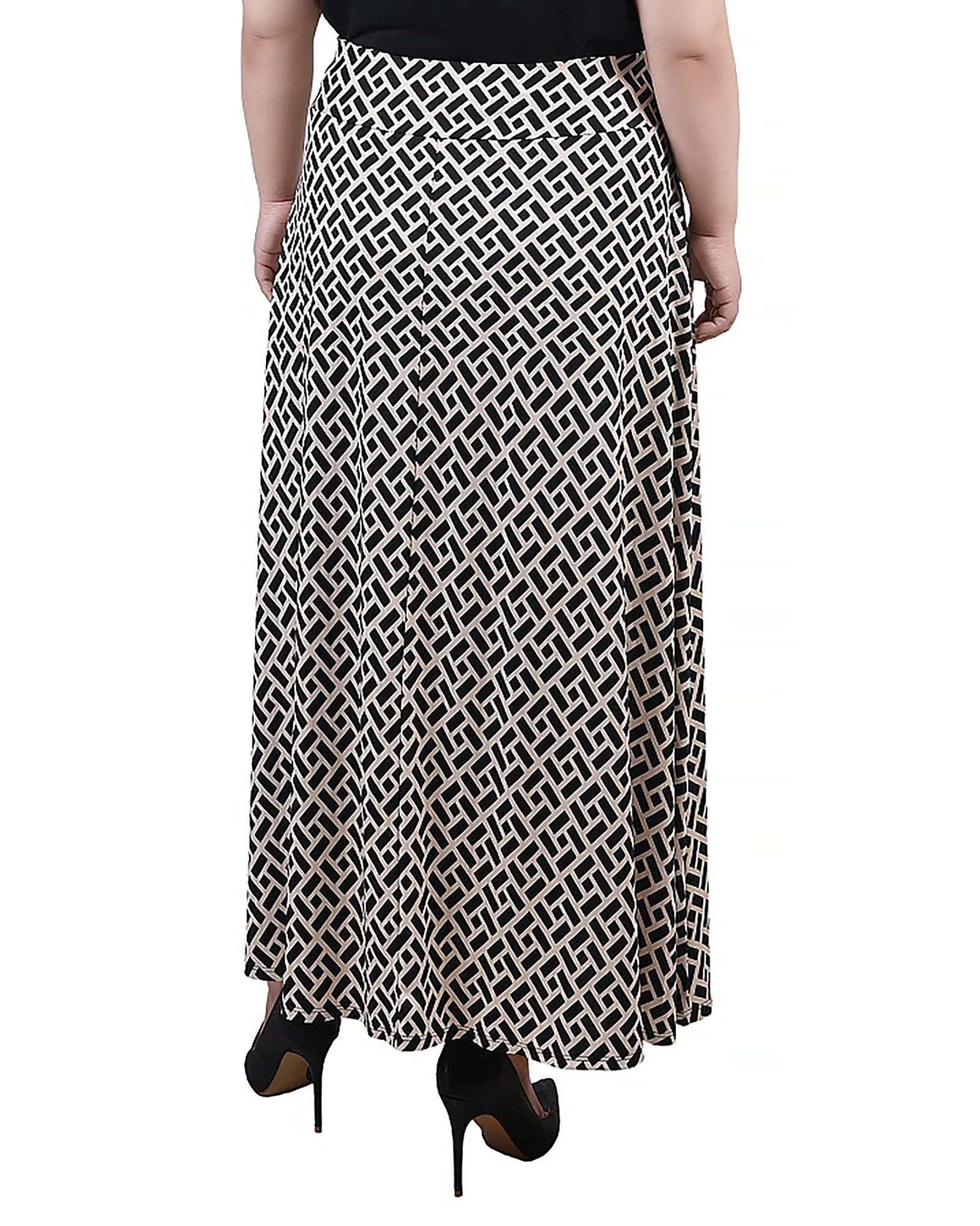 Plus Size Maxi Skirt With Sash Waist Tie