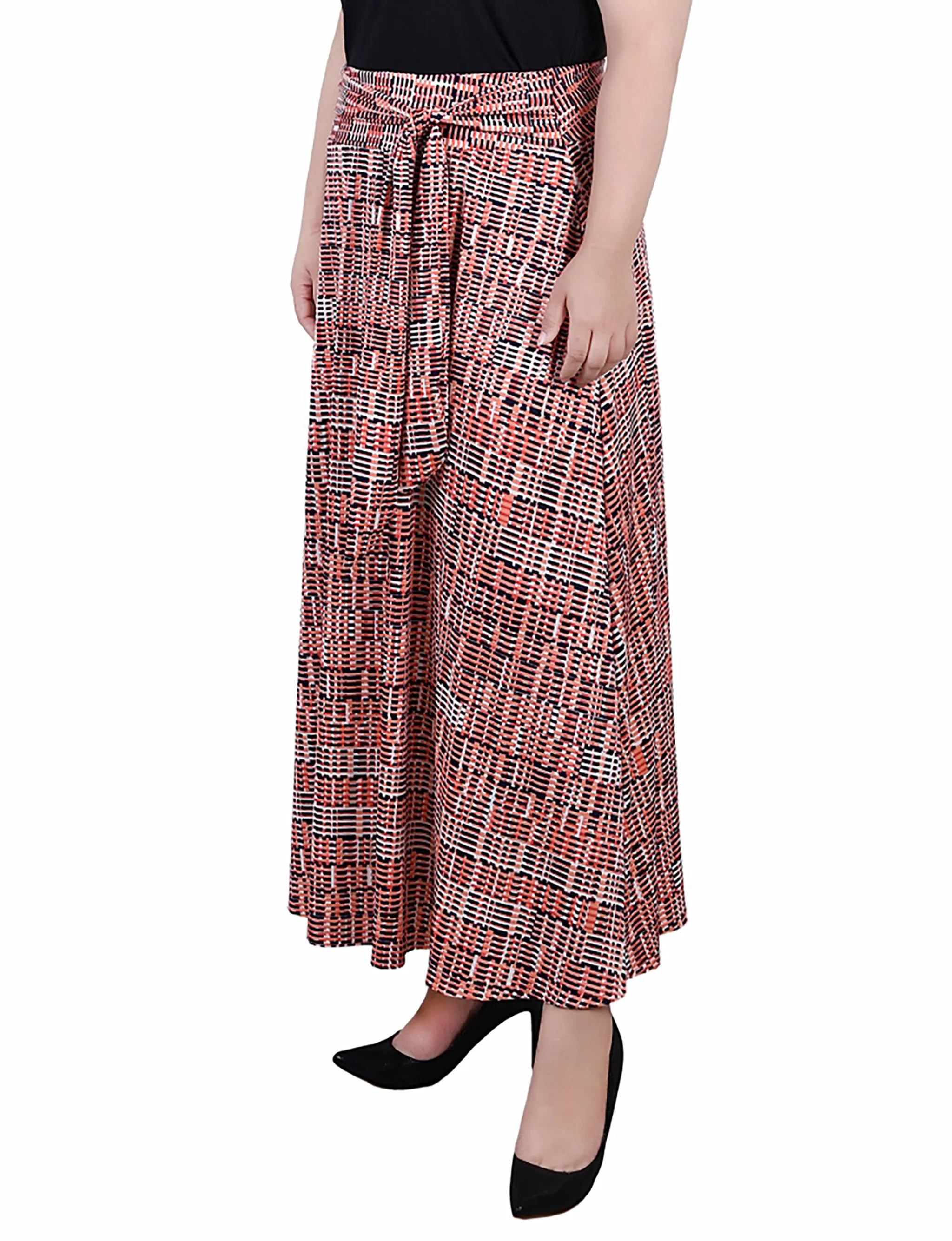 Plus Size Maxi Skirt With Sash Waist Tie