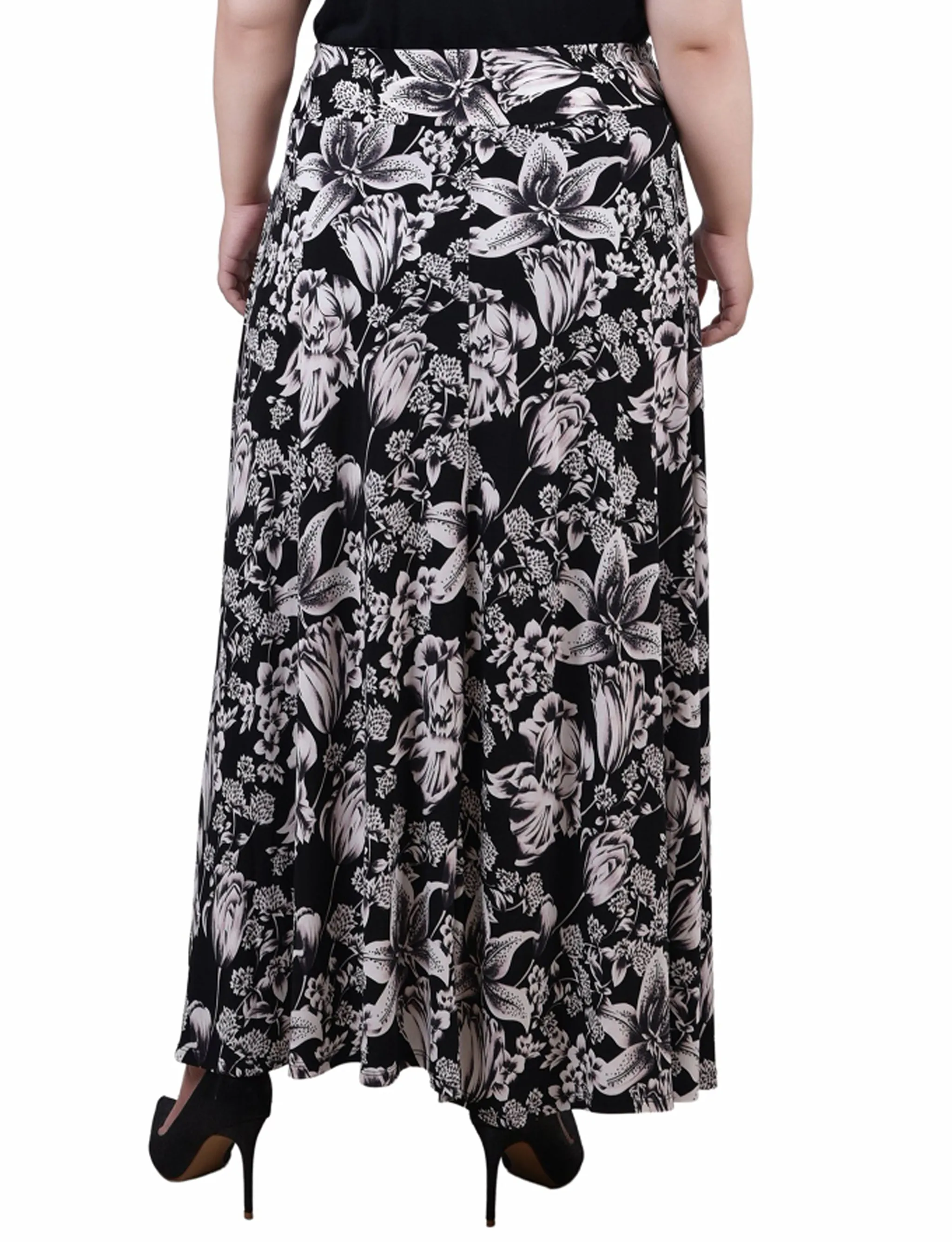 Plus Size Maxi Skirt With Sash Waist Tie