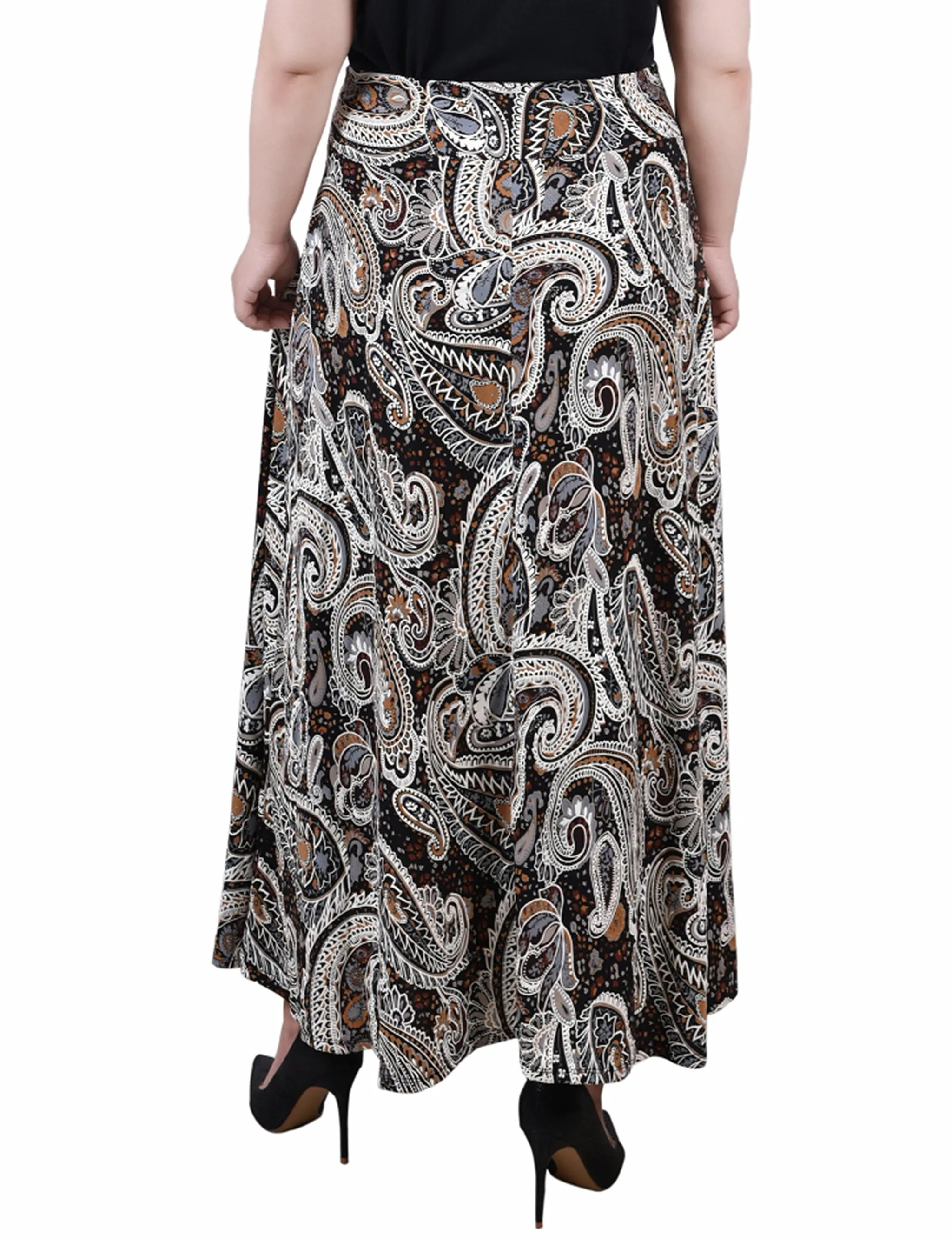 Plus Size Maxi Skirt With Sash Waist Tie