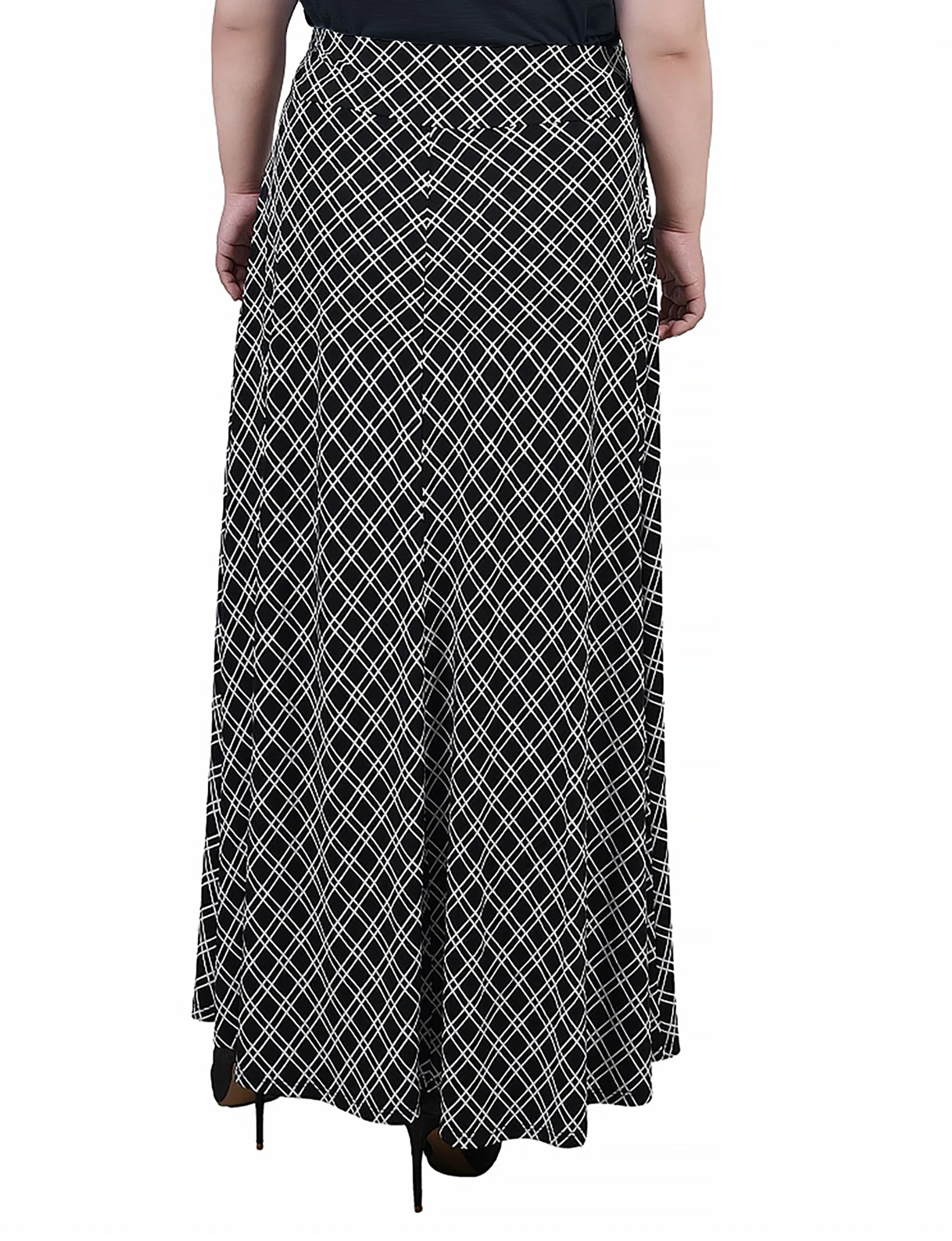 Plus Size Maxi Skirt With Sash Waist Tie