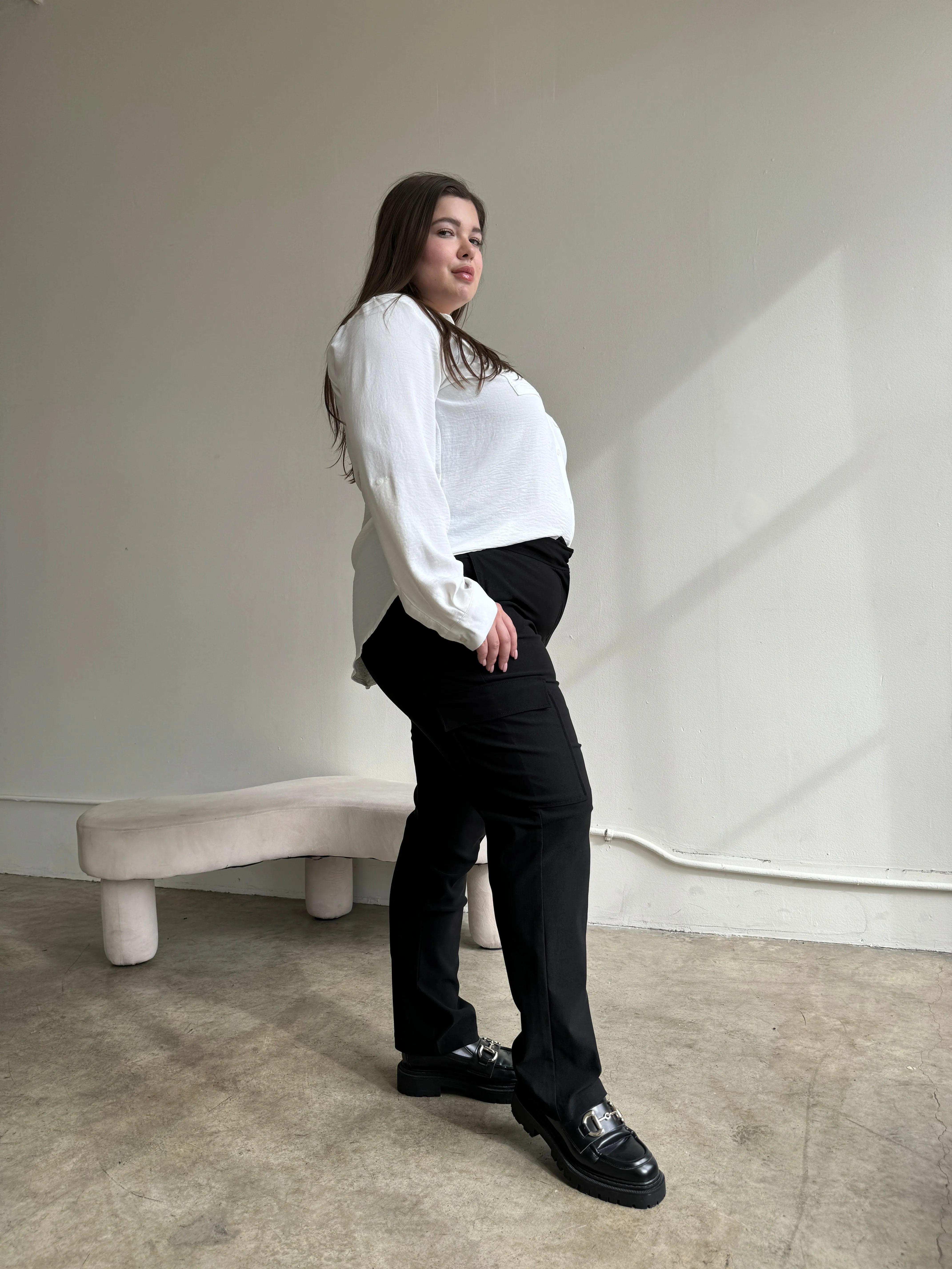 Plus Size Stretchy Cargo Pants