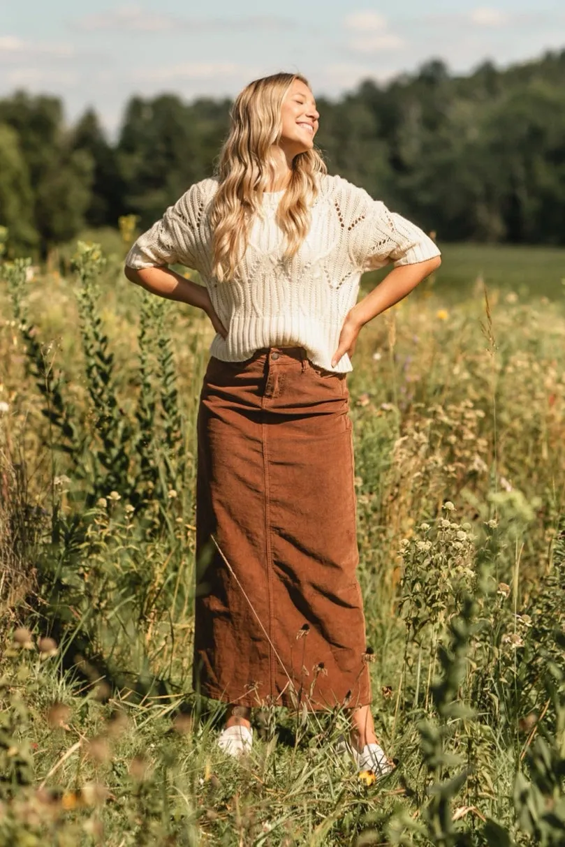 Plus Stella Corduroy Maxi Skirt