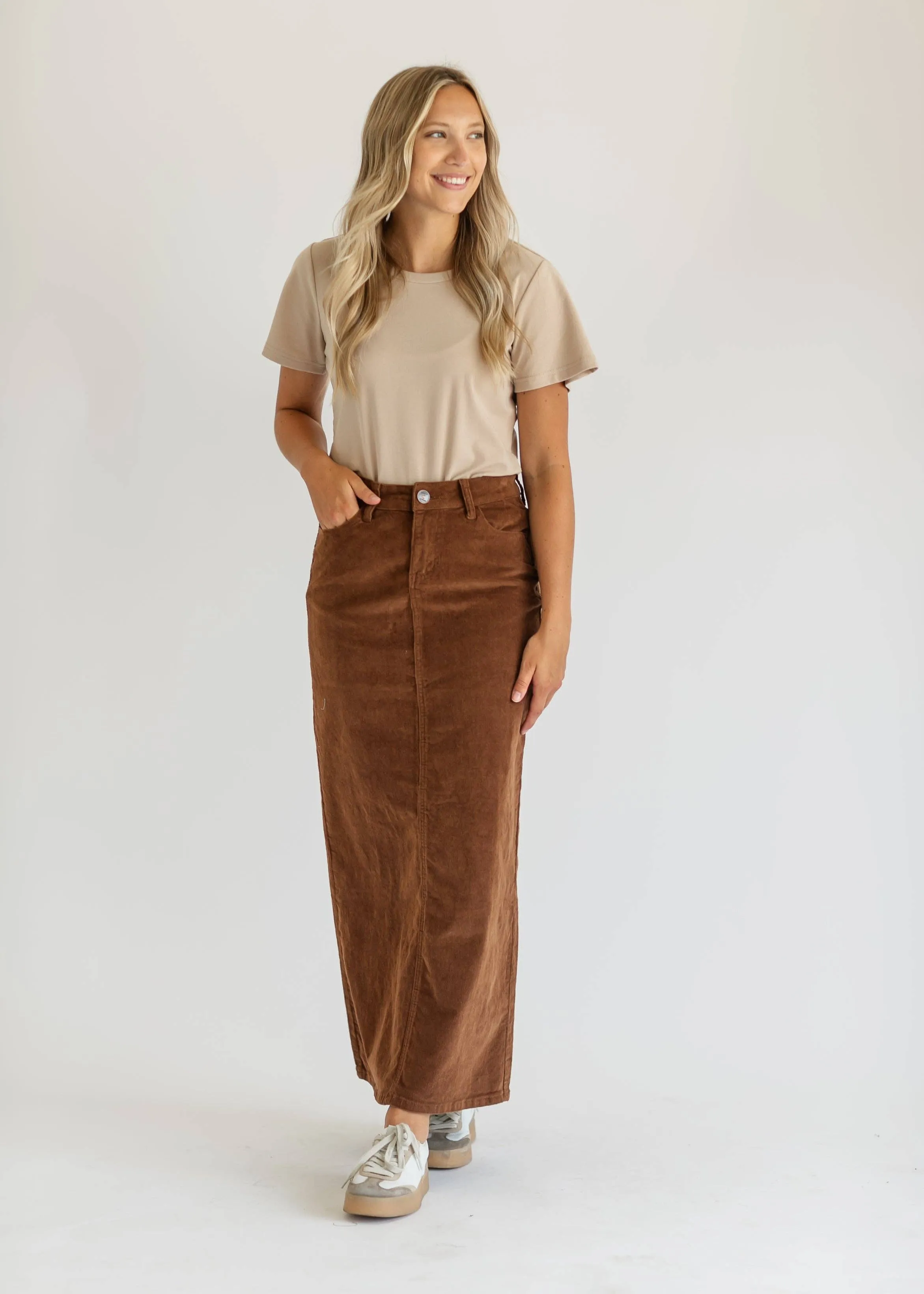 Plus Stella Corduroy Maxi Skirt