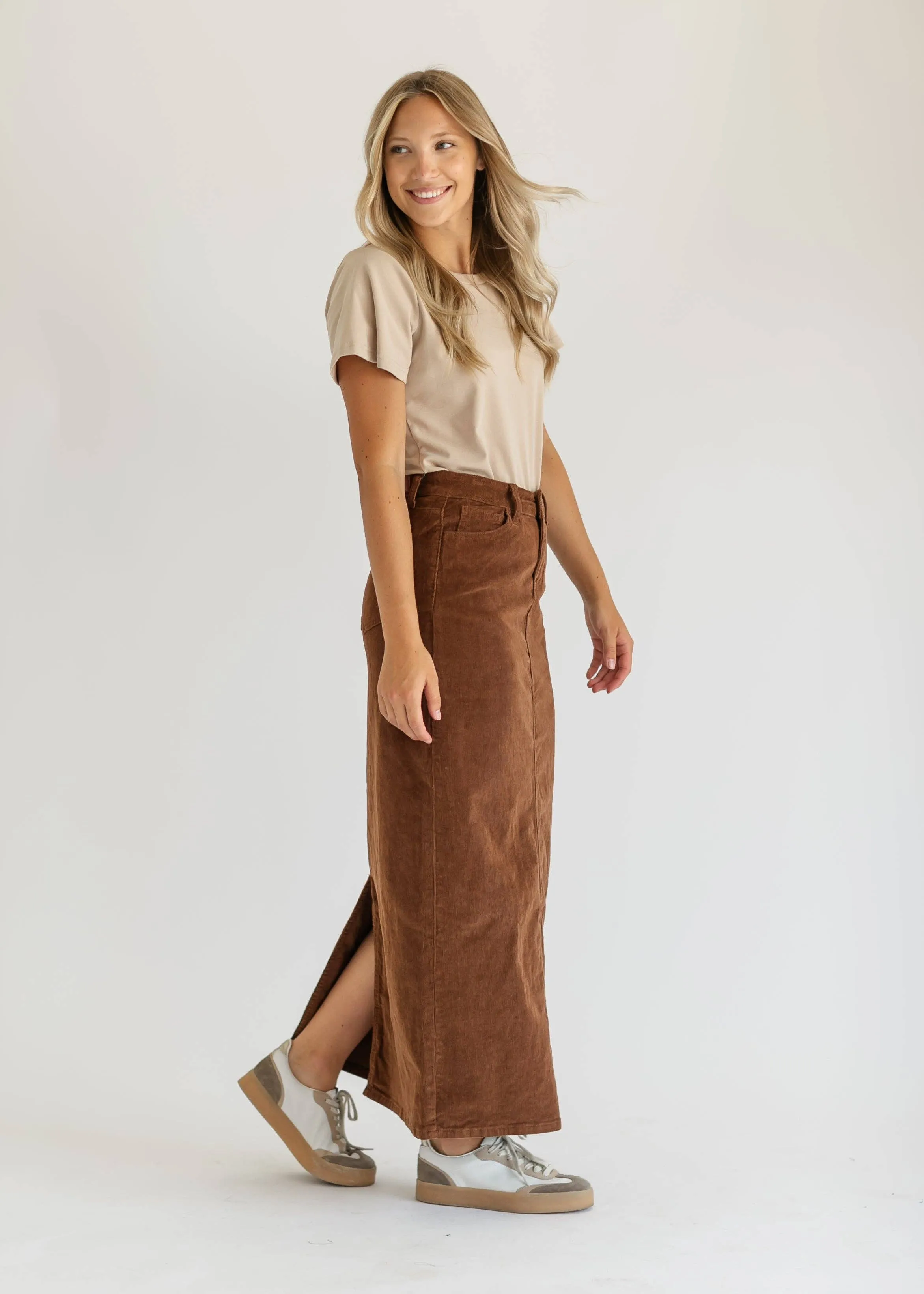 Plus Stella Corduroy Maxi Skirt